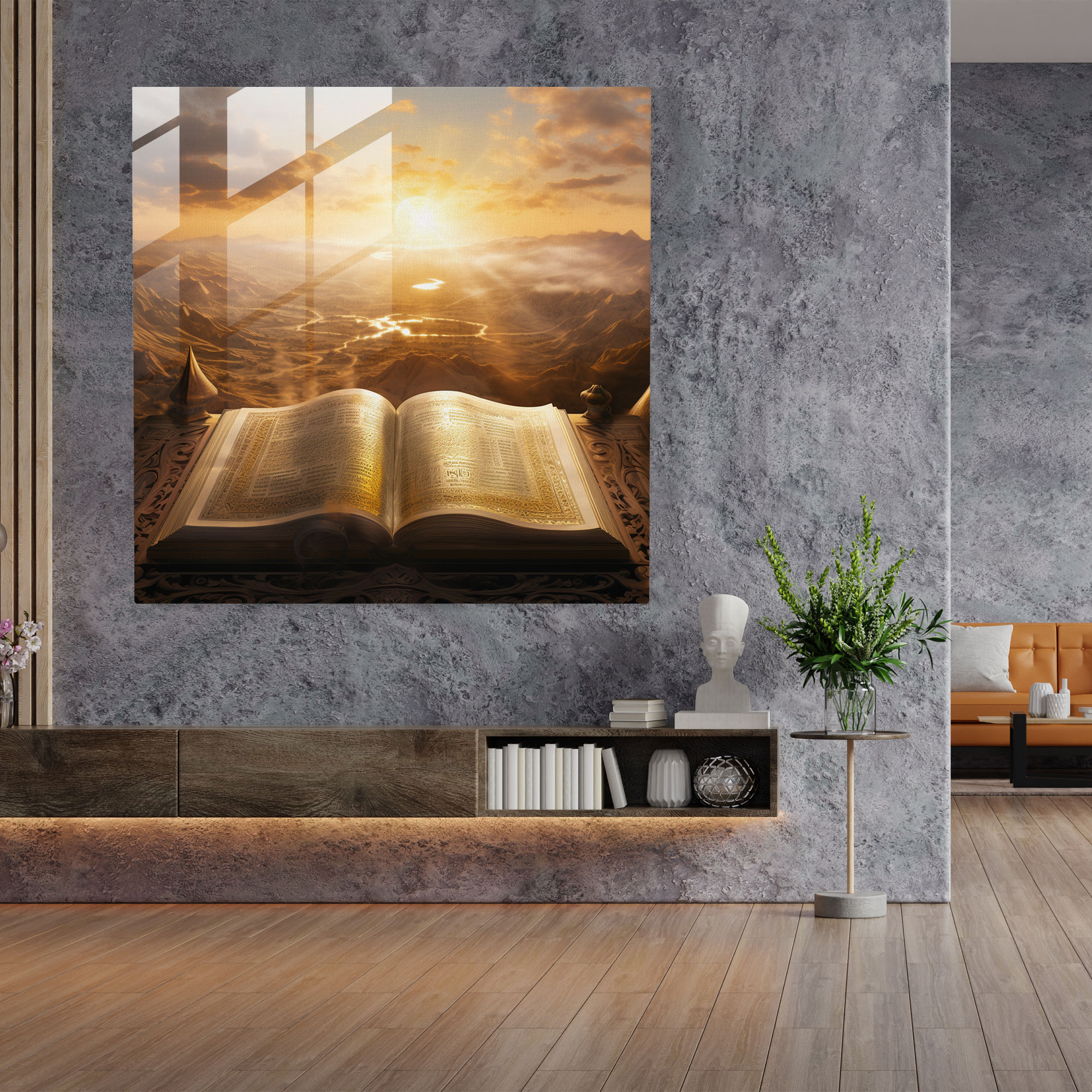 Holy Quran Glass Print - Mesmerizing Sunrise - Holy Quran, Glass Print, Glass Wall Art, Holy Quran