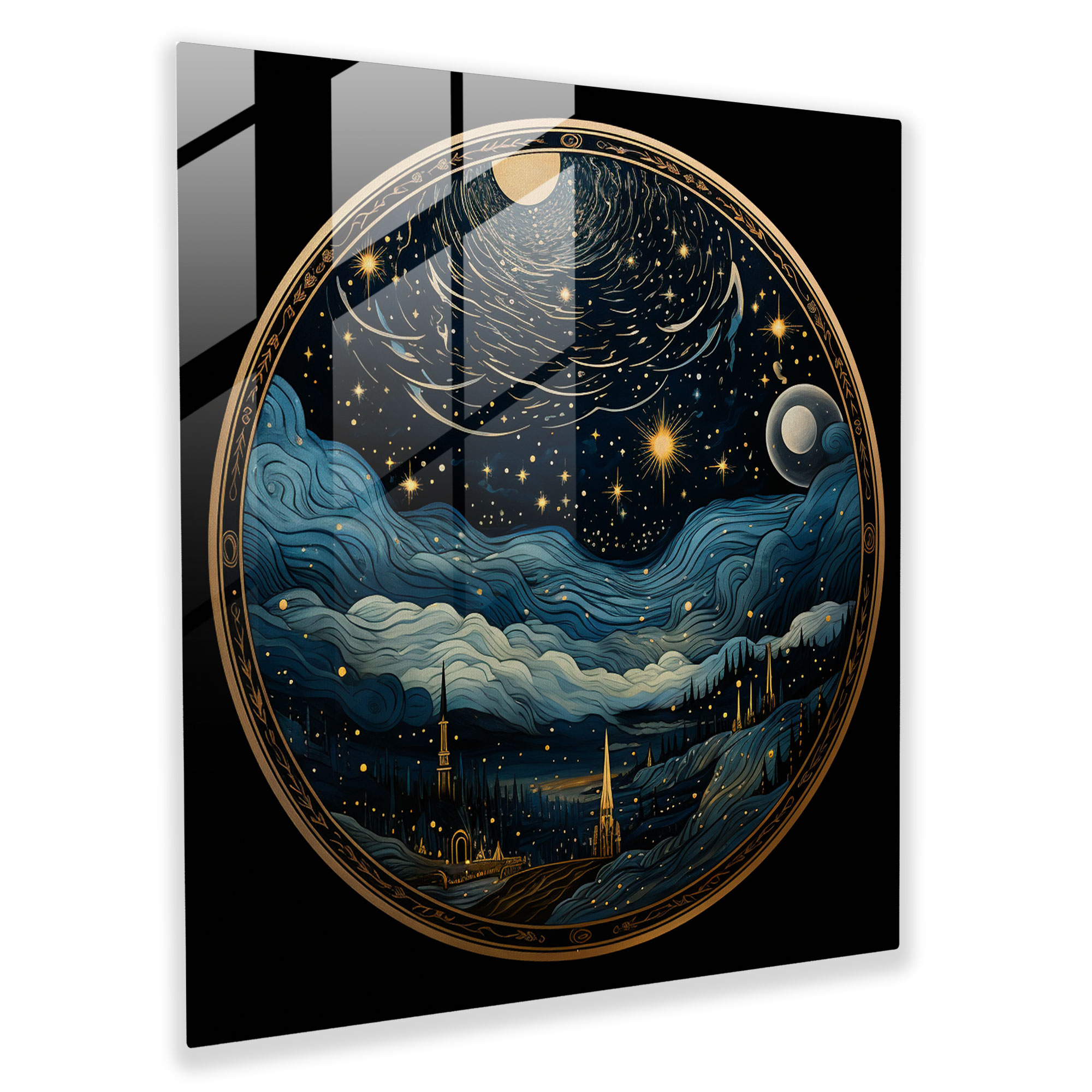 Holy Quran Glass Print - Majestic Night Sky - Holy Quran, Modern Art, Glass Art, Glass Wall Art
