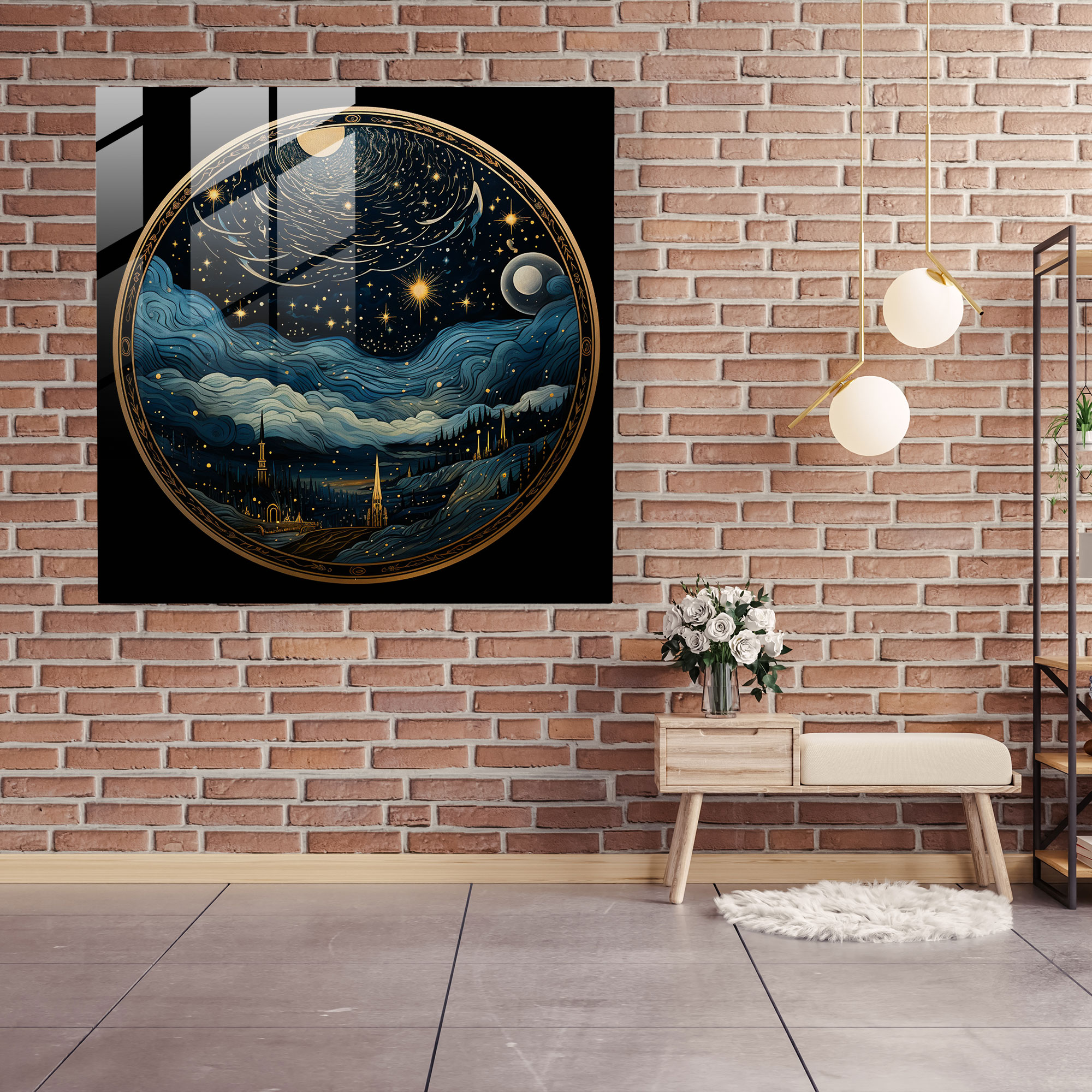 Holy Quran Glass Print - Majestic Night Sky - Holy Quran, Modern Art, Glass Art, Glass Wall Art