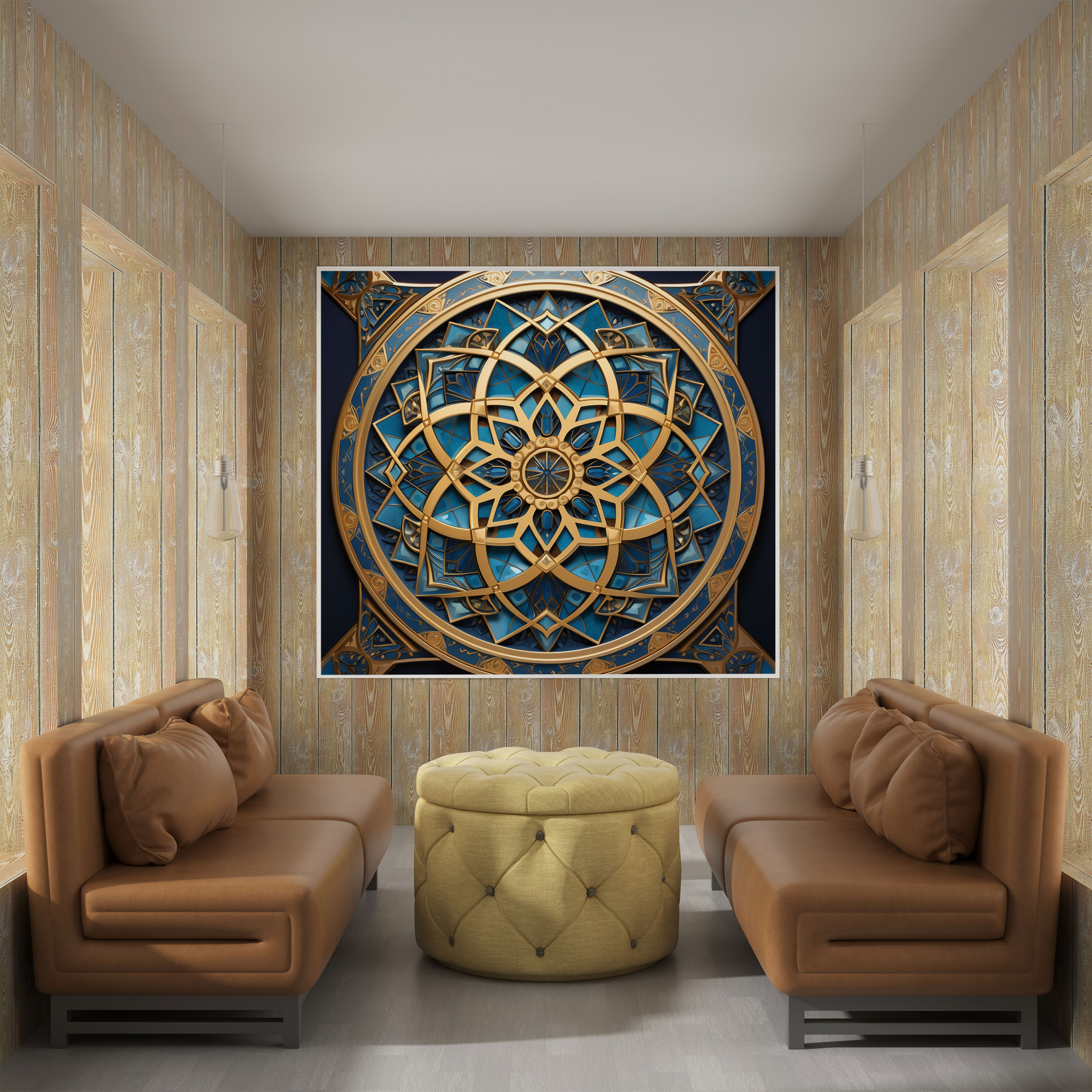 Holy Quran Canvas Print - Islamic Geometric Art - Holy Quran, Wall Art, Gold And Blue, Islamic Geometric Art