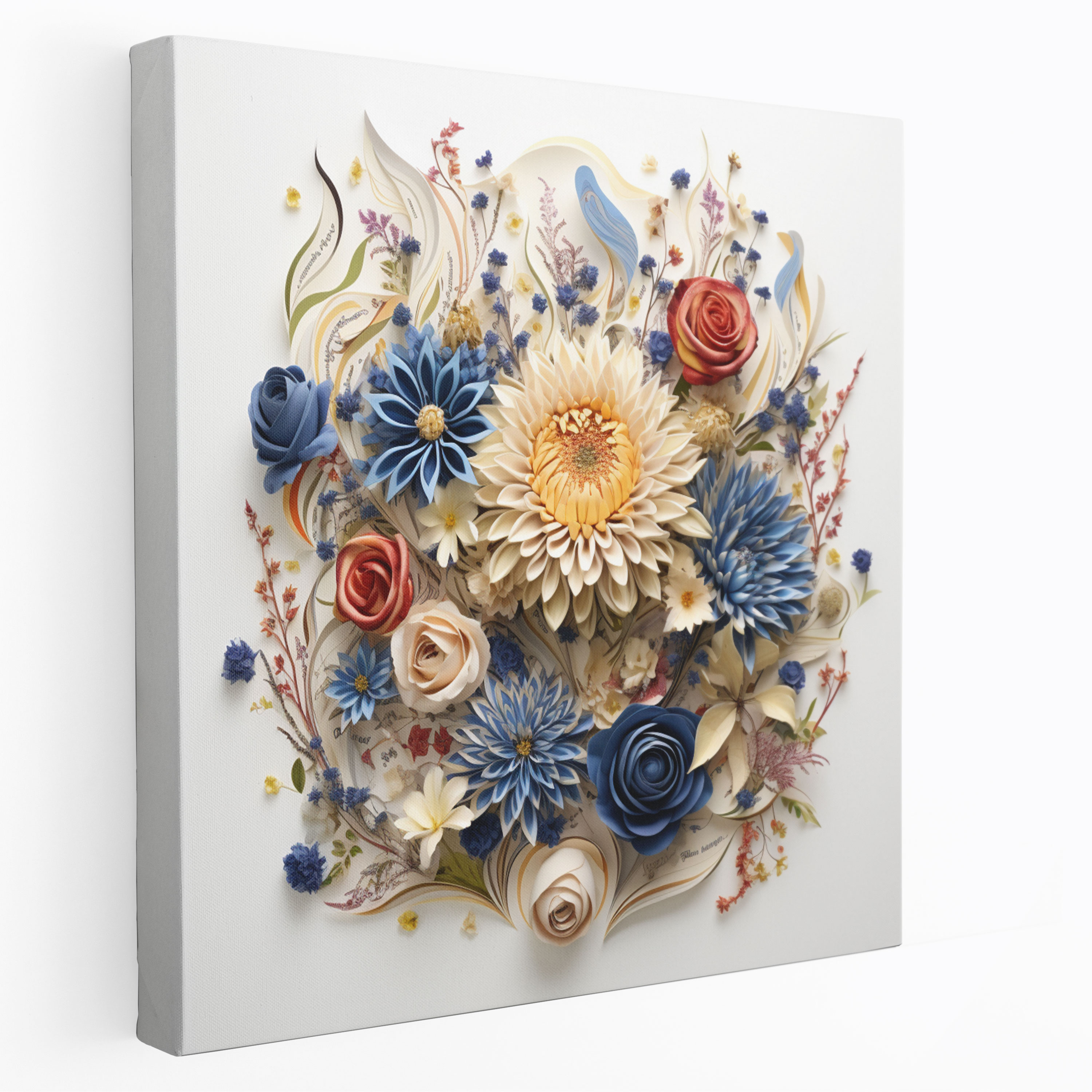 Holy Quran Floral Canvas Print - Holy Quran, Wall Decoration, Beauty Of Nature, Verses From Quran