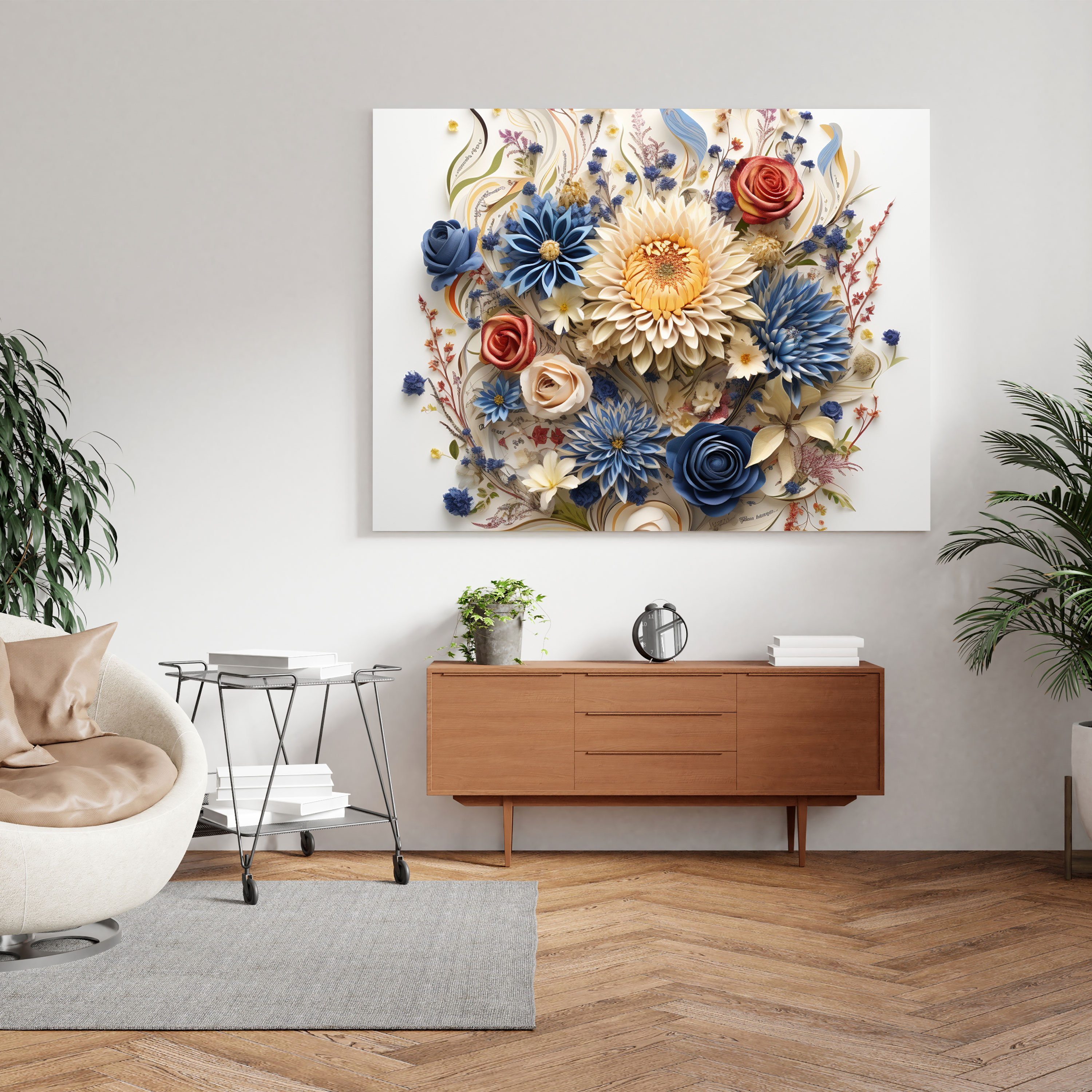 Holy Quran Floral Canvas Print - Holy Quran, Wall Decoration, Beauty Of Nature, Verses From Quran