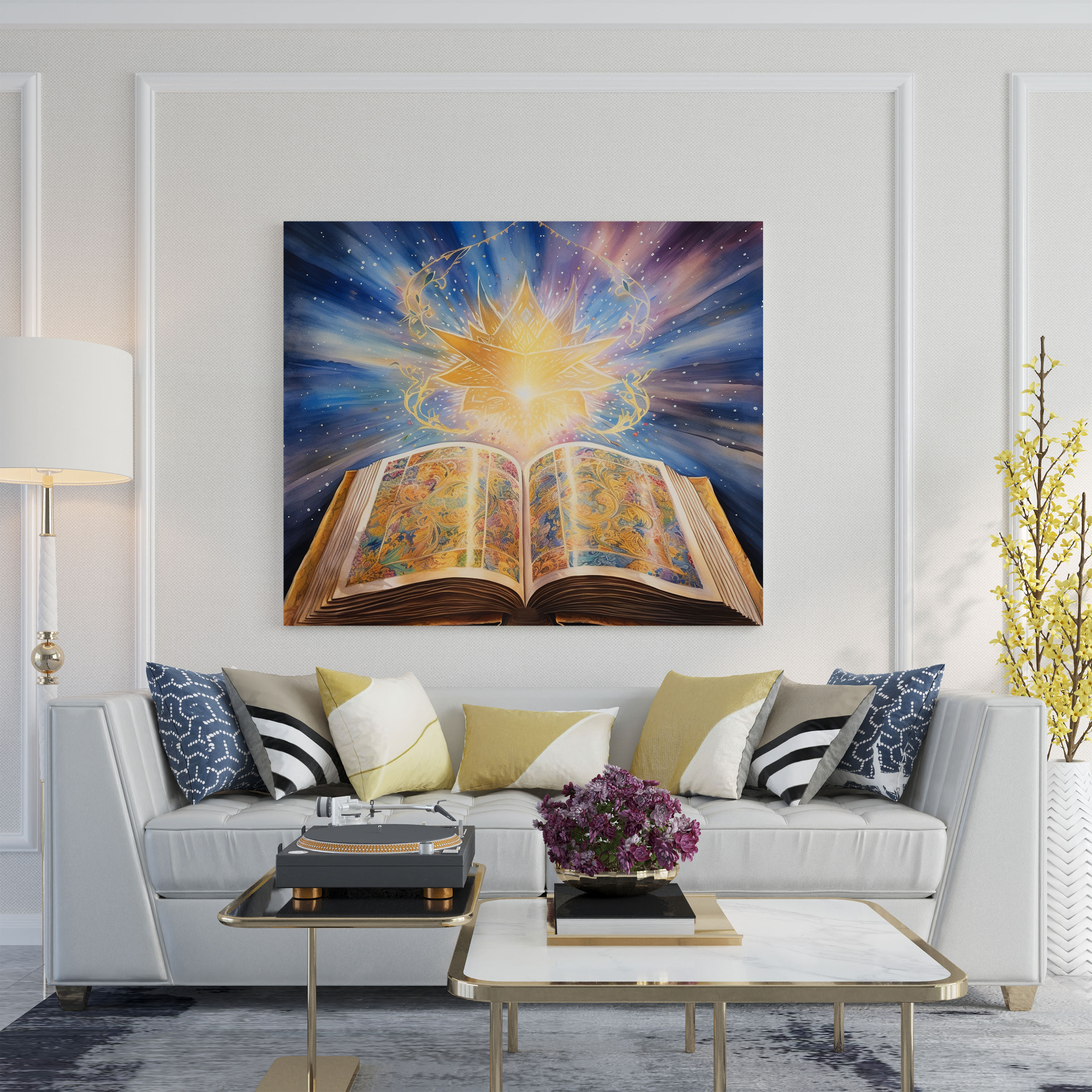 Holy Quran Wall Art - Vibrant Watercolor Painting Canvas Print - Holy Quran, Spiritual Art, Wall Decoration, Holy Quran
