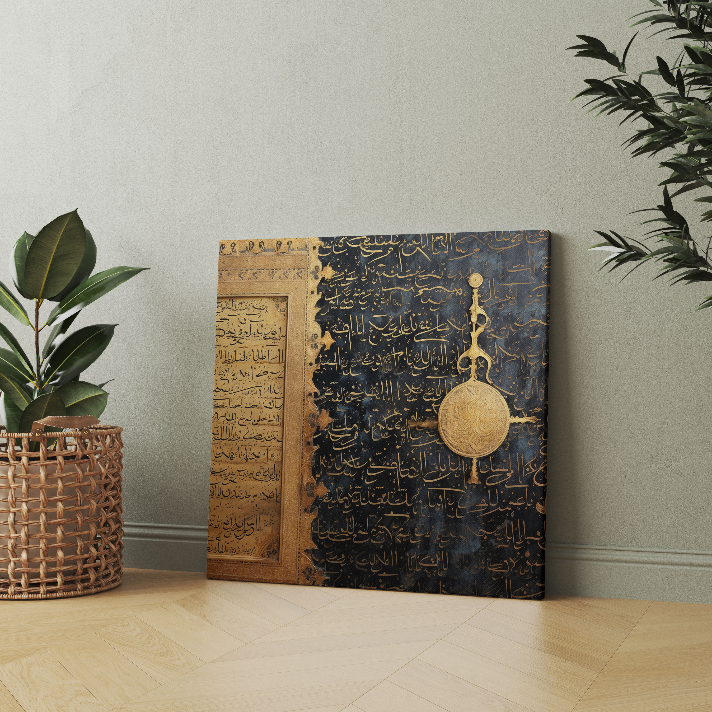 Holy Quran Wall Art - Calligraphy On Textured Canvas - Holy Quran, Canvas Wall Art, Home Decoration, Canvas