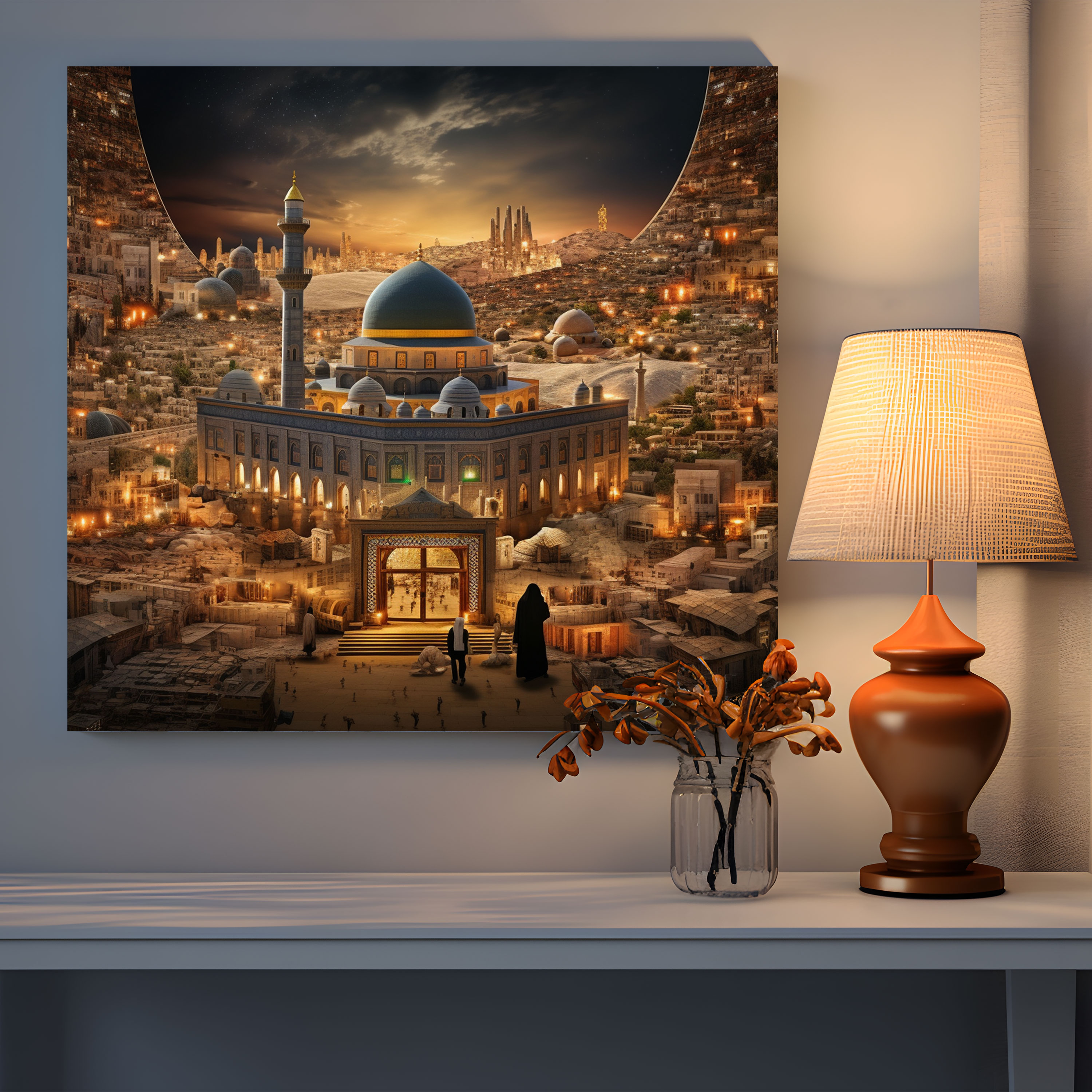Kutsal Kur'an Duvar Sanatı - Fotoğrafik Kolaj Kanvas Tablo Baskı - Ev Dekorasyonu