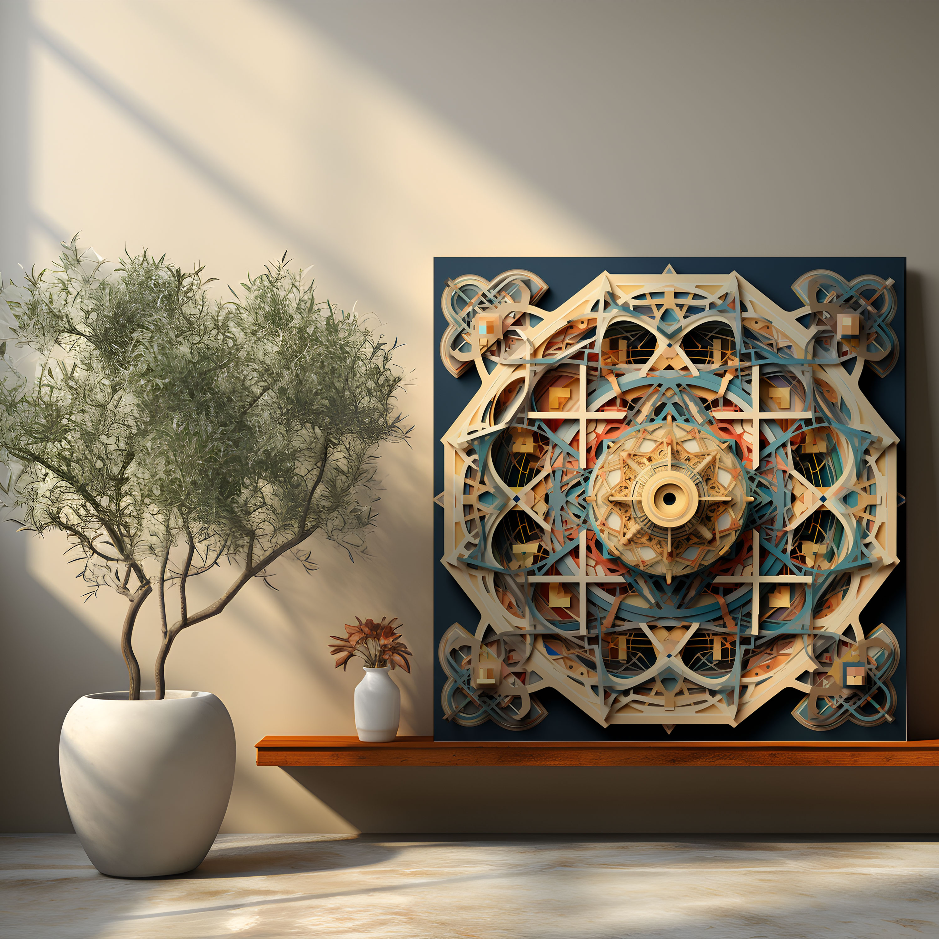 Kutsal Kur'an Duvar Sanatı - Geometrik Koleksiyon Kanvas Tablo - Ayetler Dijital Koleksiyon