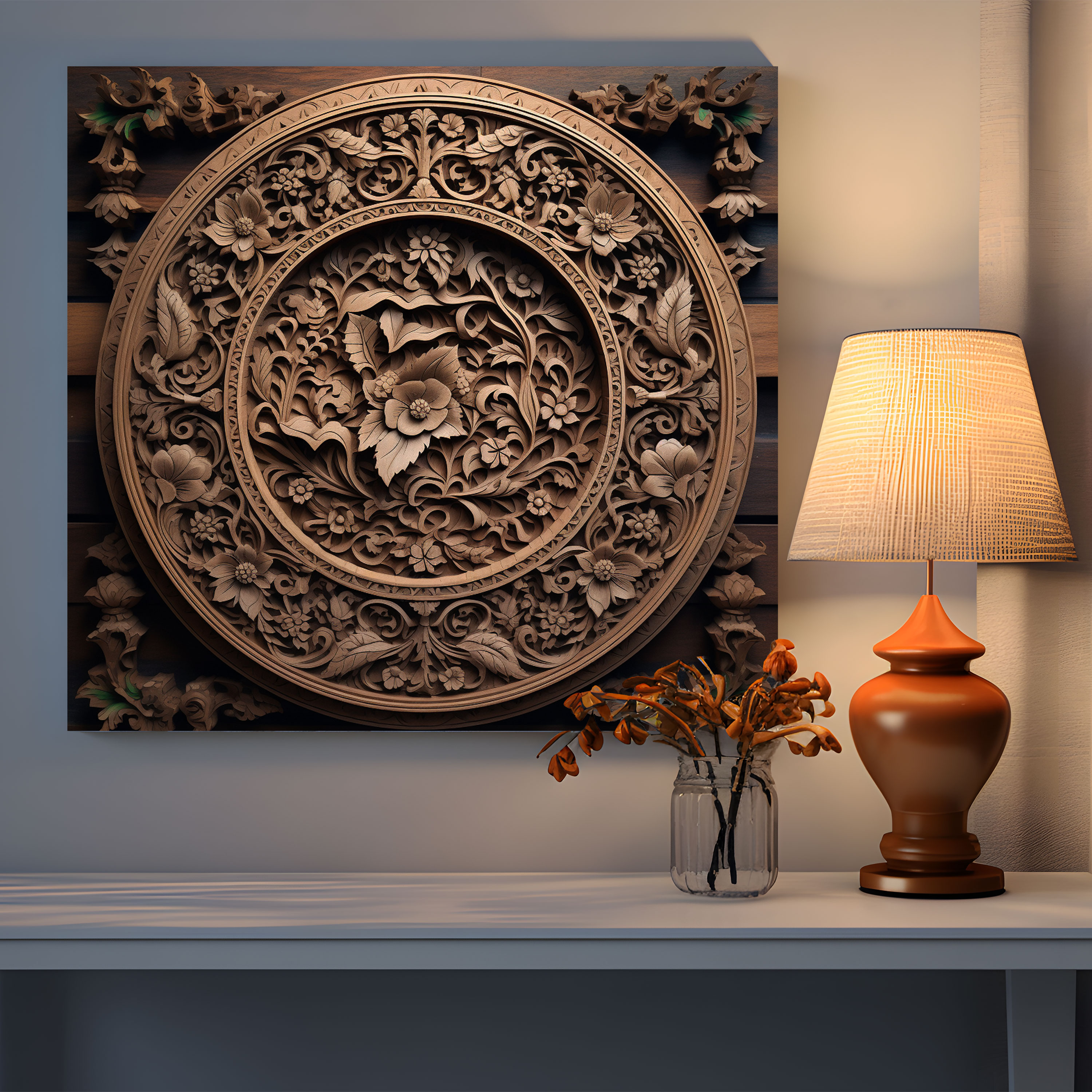 Holy Quran Wall Decoration - Wooden Quran Carving - Holy Quran, Quranic Verse, Canvas Print, Intricate Craftsmanship