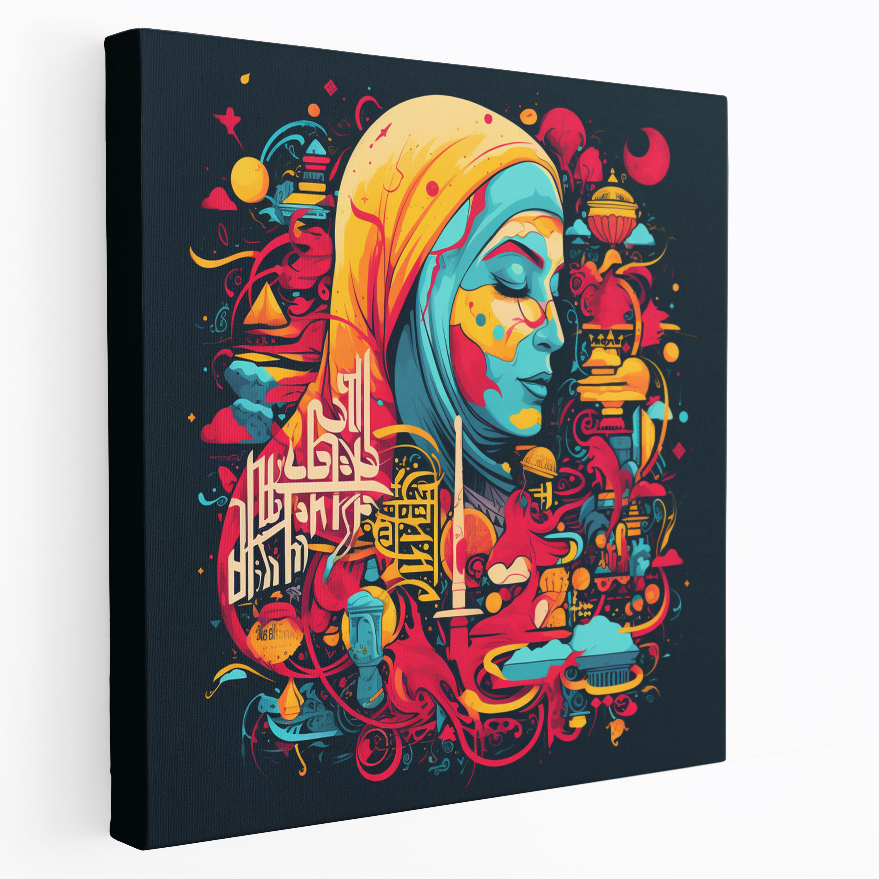 Kutsal Kur'an Duvar Sanatı - Pop Sanat Kur'an - Kutsal Kur'an Kanvas Duvar Sanatı Canlı Renkler Duvar Dekorasyonu