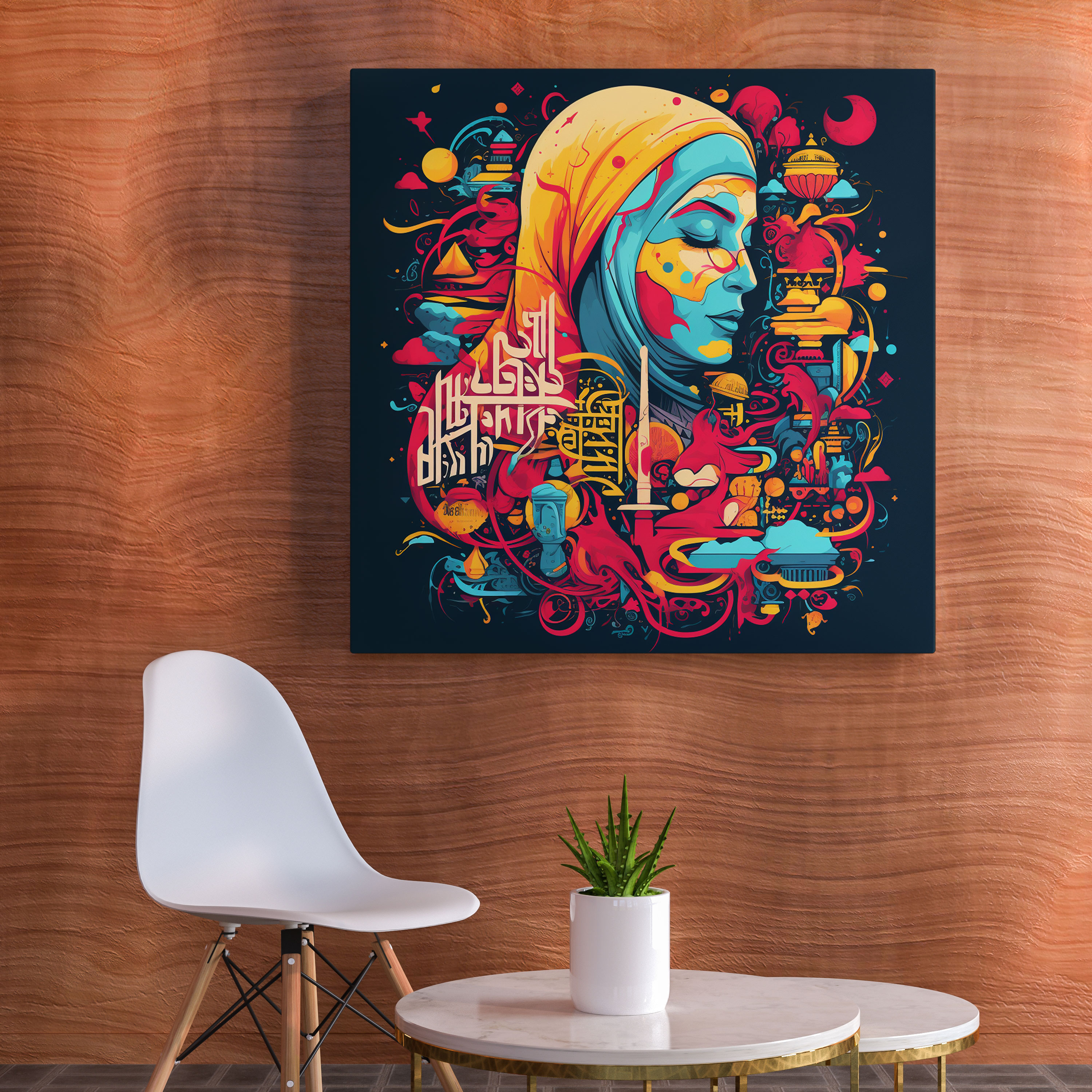 Kutsal Kur'an Duvar Sanatı - Pop Sanat Kur'an - Kutsal Kur'an Kanvas Duvar Sanatı Canlı Renkler Duvar Dekorasyonu