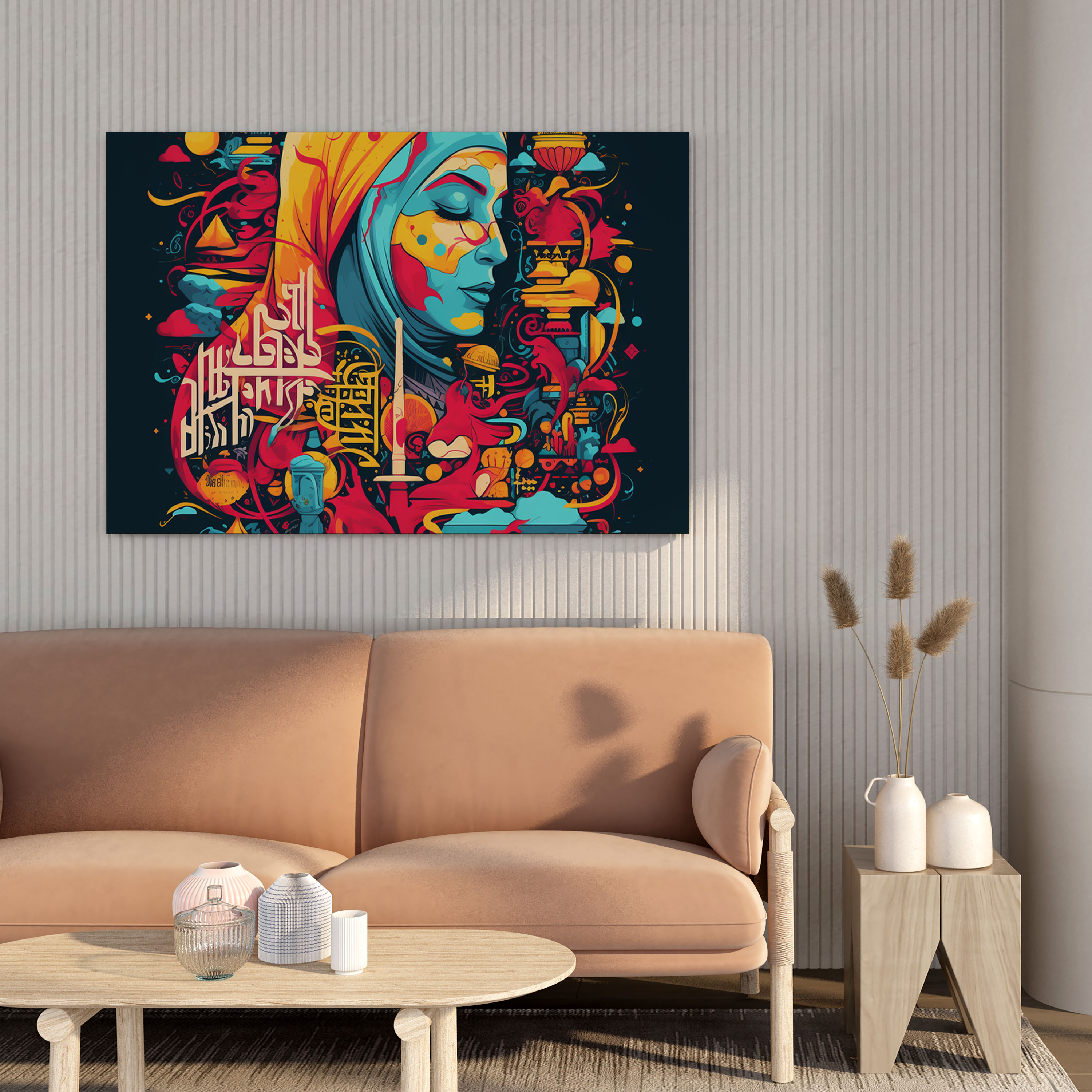 Kutsal Kur'an Duvar Sanatı - Pop Sanat Kur'an - Kutsal Kur'an Kanvas Duvar Sanatı Canlı Renkler Duvar Dekorasyonu