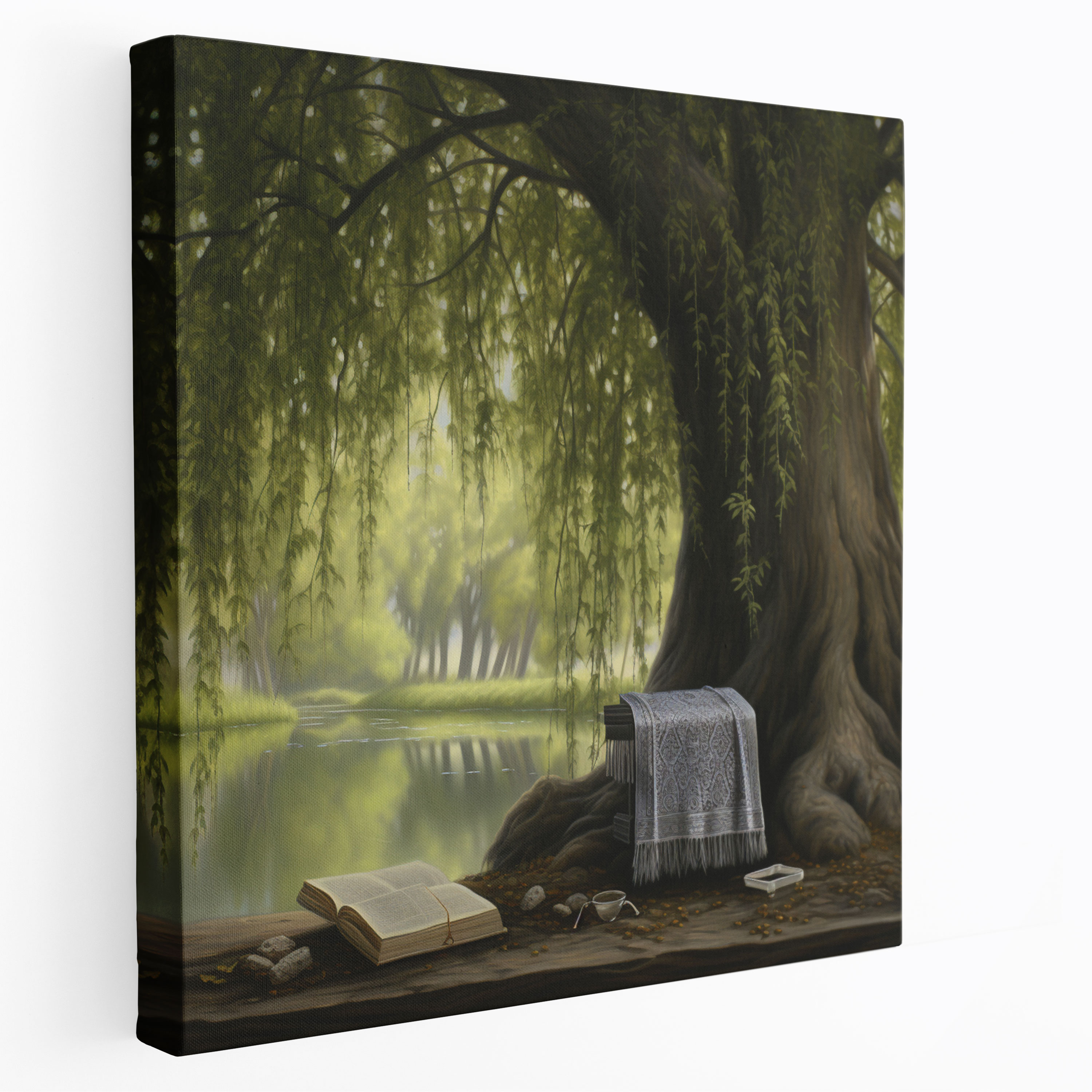 Holy Quran Wall Art - Classical Oil Painting - Holy Quran, Serene Landscape, Home Decoration, Canvas Print