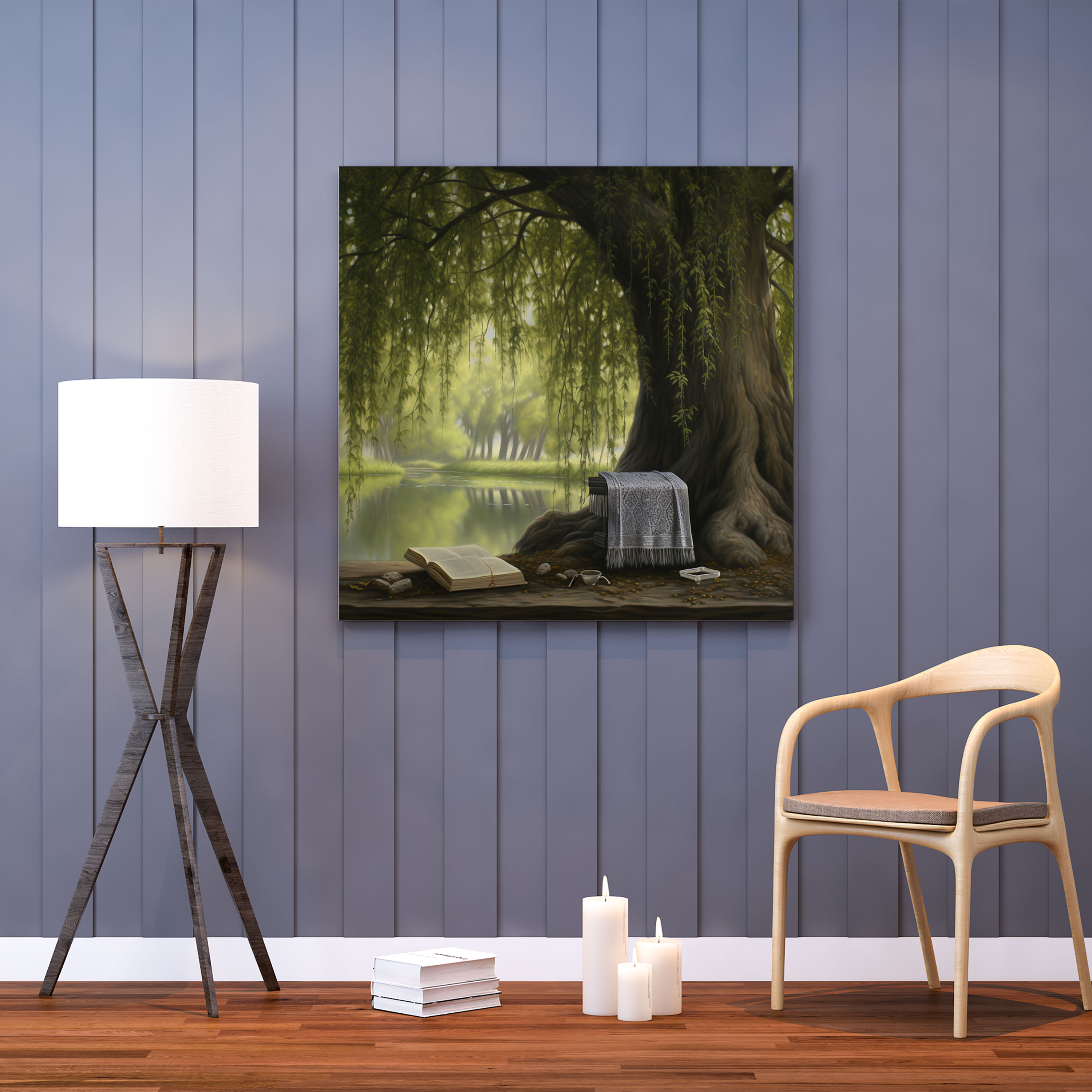 Holy Quran Wall Art - Classical Oil Painting - Holy Quran, Serene Landscape, Home Decoration, Canvas Print