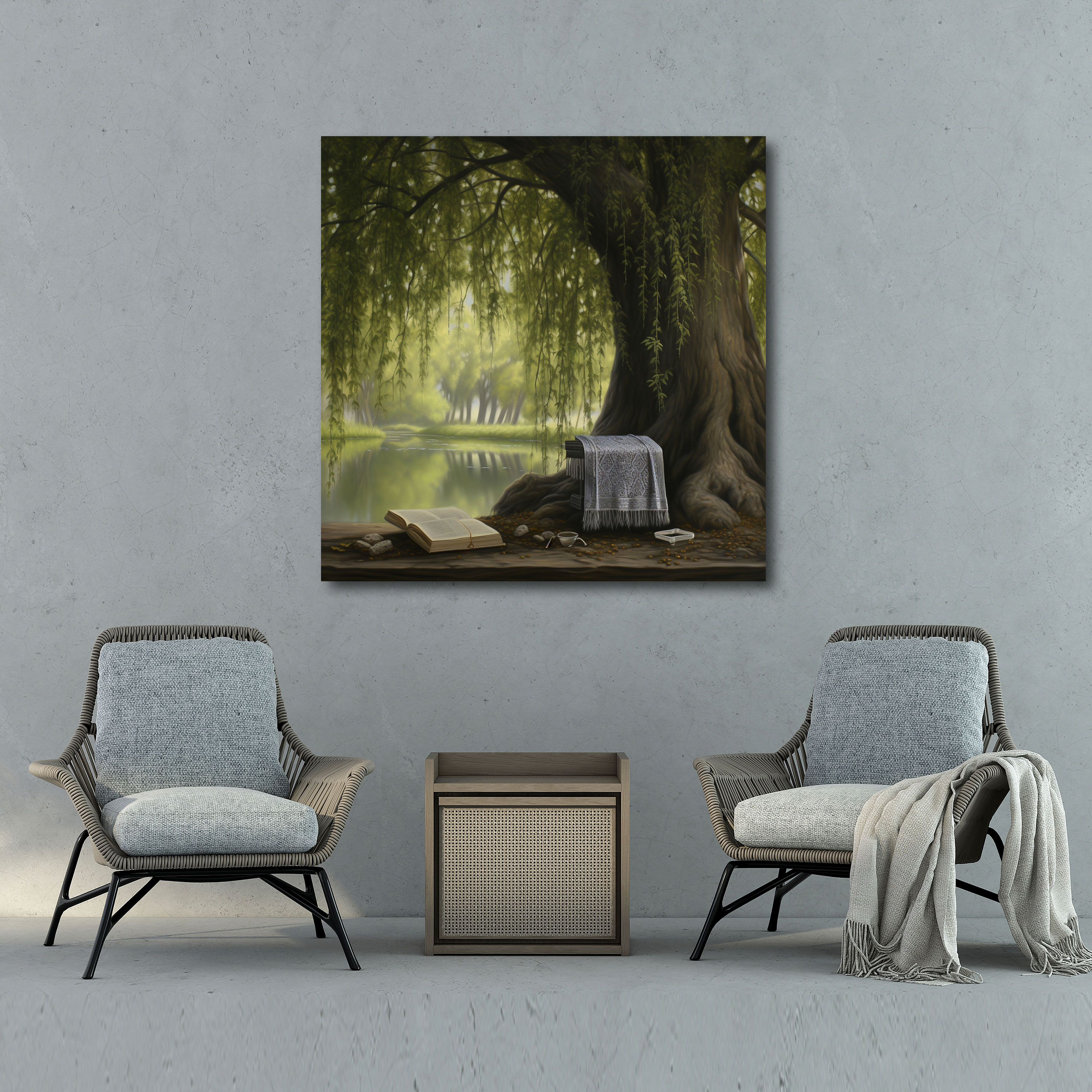 Holy Quran Wall Art - Classical Oil Painting - Holy Quran, Serene Landscape, Home Decoration, Canvas Print
