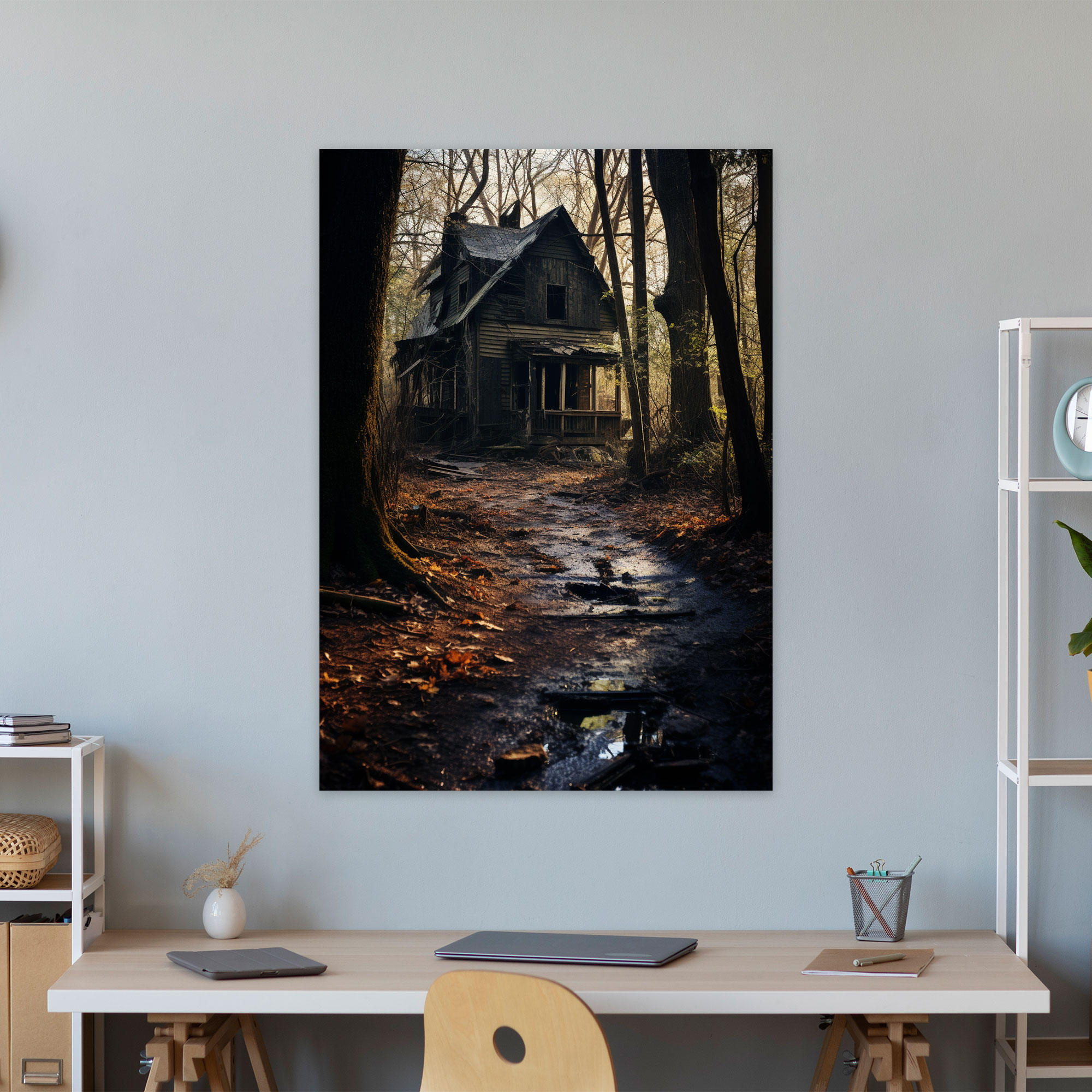 Horror Abandoned House Wall Art - Horror, Abandoned House, Wall Art, Canvas Print