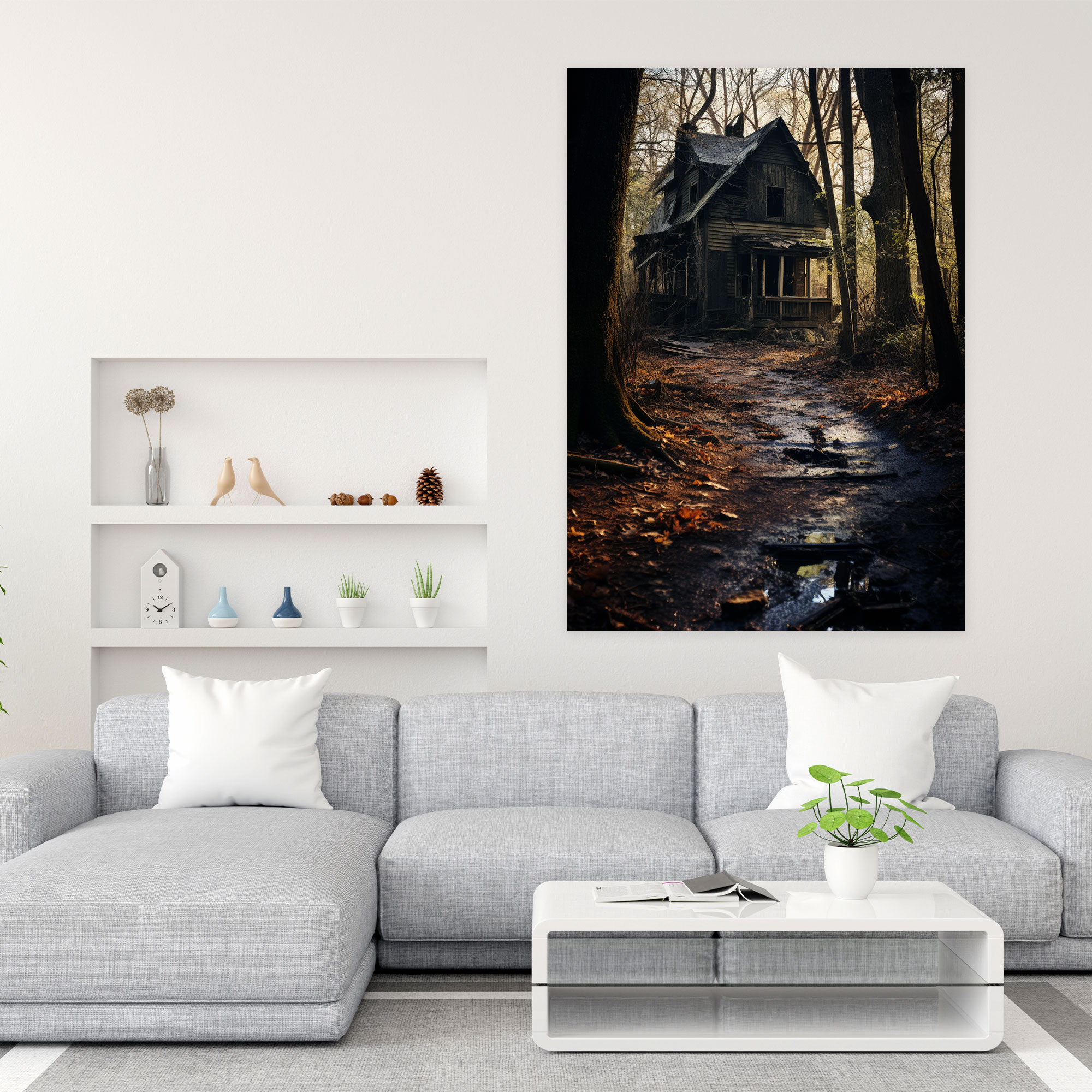 Horror Abandoned House Wall Art - Horror, Abandoned House, Wall Art, Canvas Print