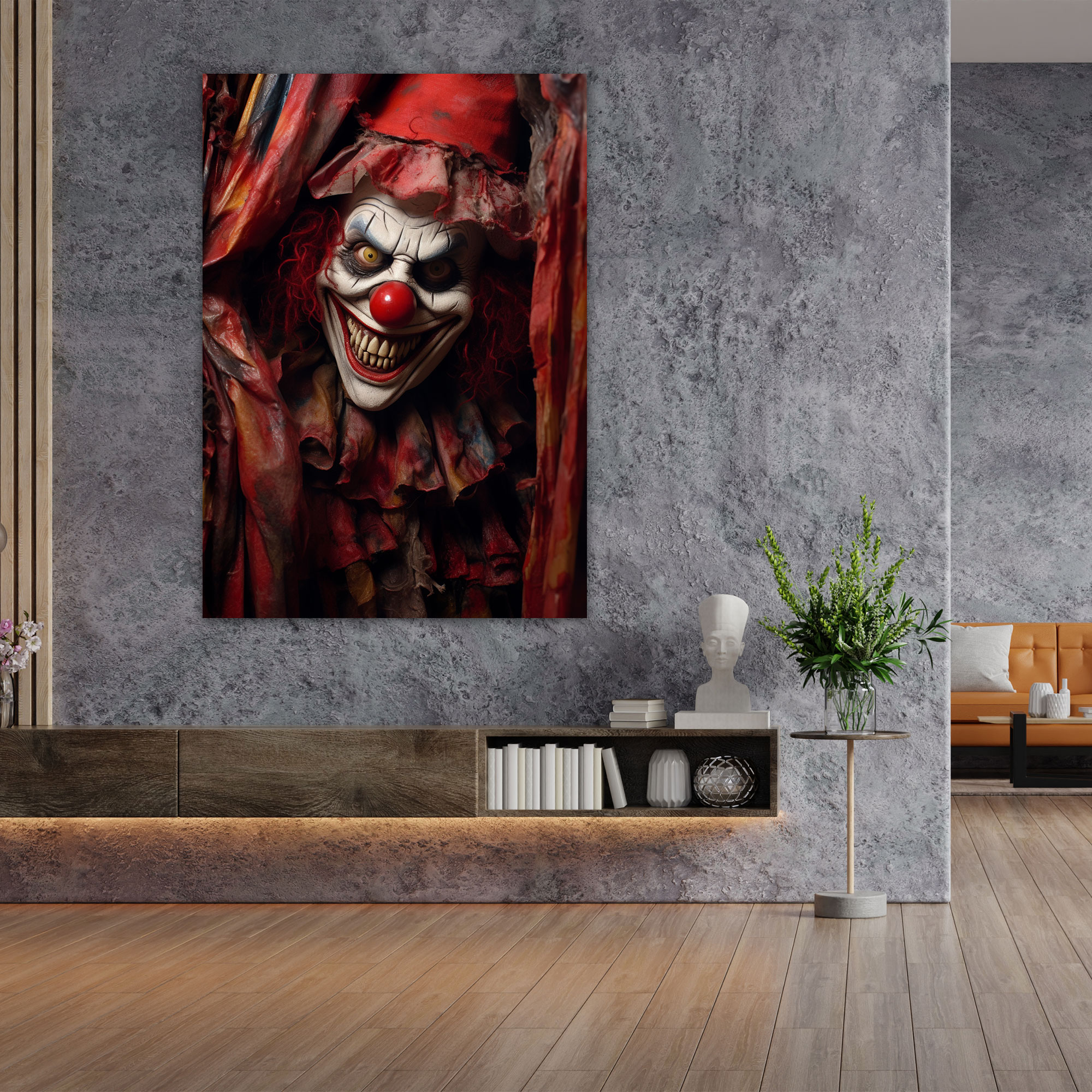 Horror Clown Carnival Canvas Print - Horror, Canvas, Canvas Wall Art, Wall Art