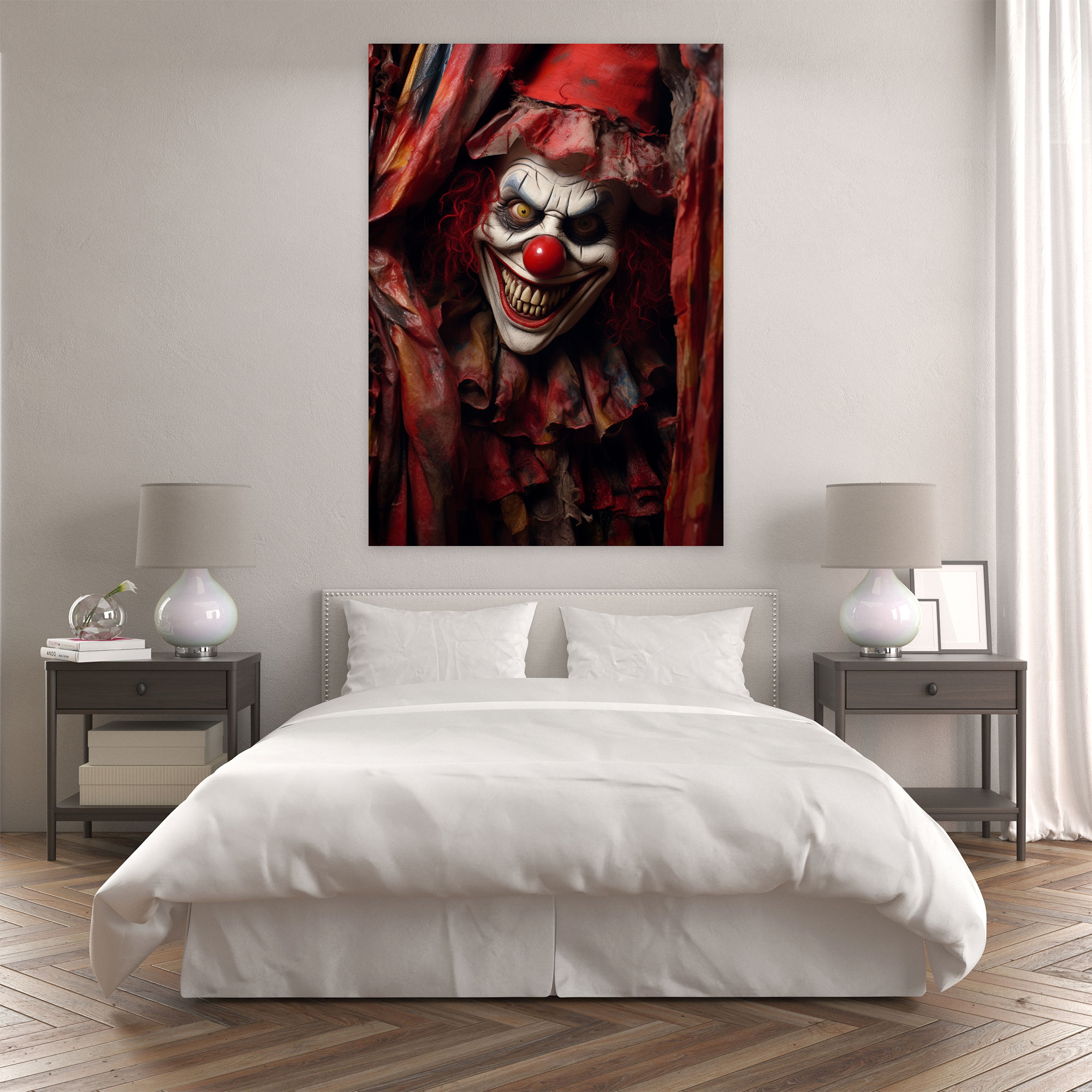 Horror Clown Carnival Canvas Print - Horror, Canvas, Canvas Wall Art, Wall Art