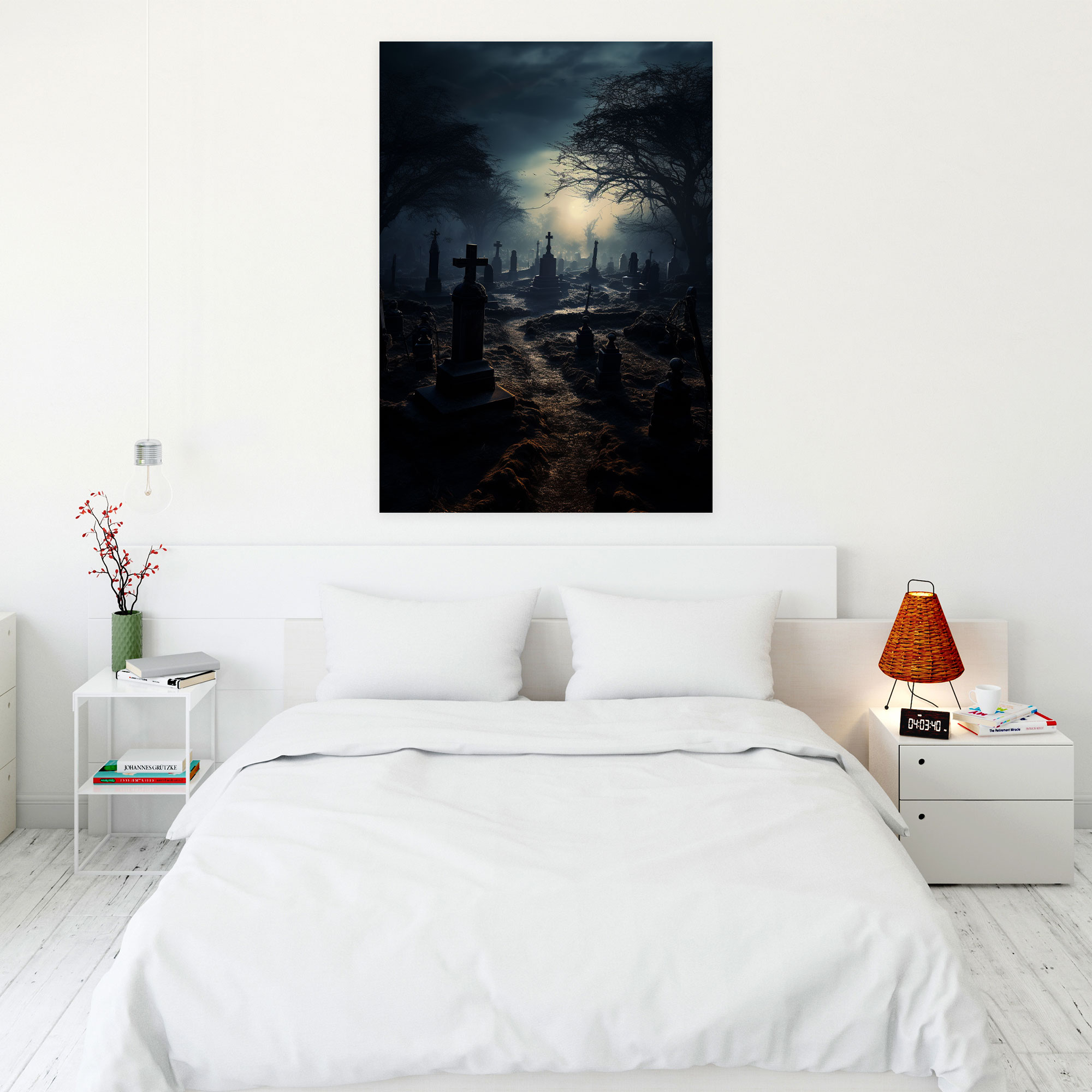 Horror Graveyard Wall Decoration - Horror, Canvas Wall Art, Horror, Wall Decoration