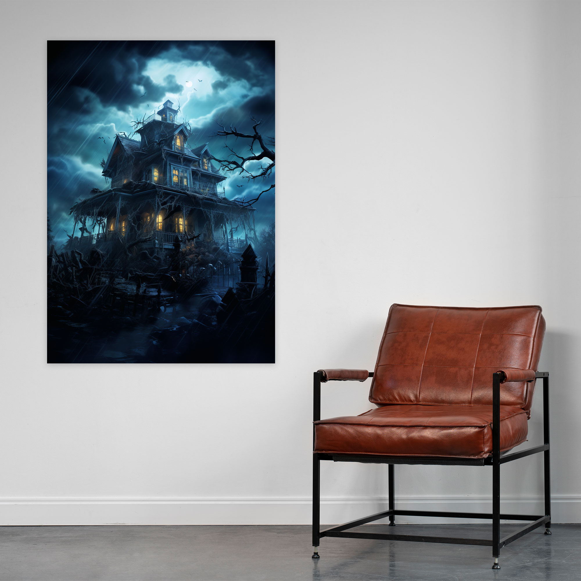 Horror Haunted Mansion Canvas Print - Horror, Wall Decoration, Canvas Wall Art, Spooky
