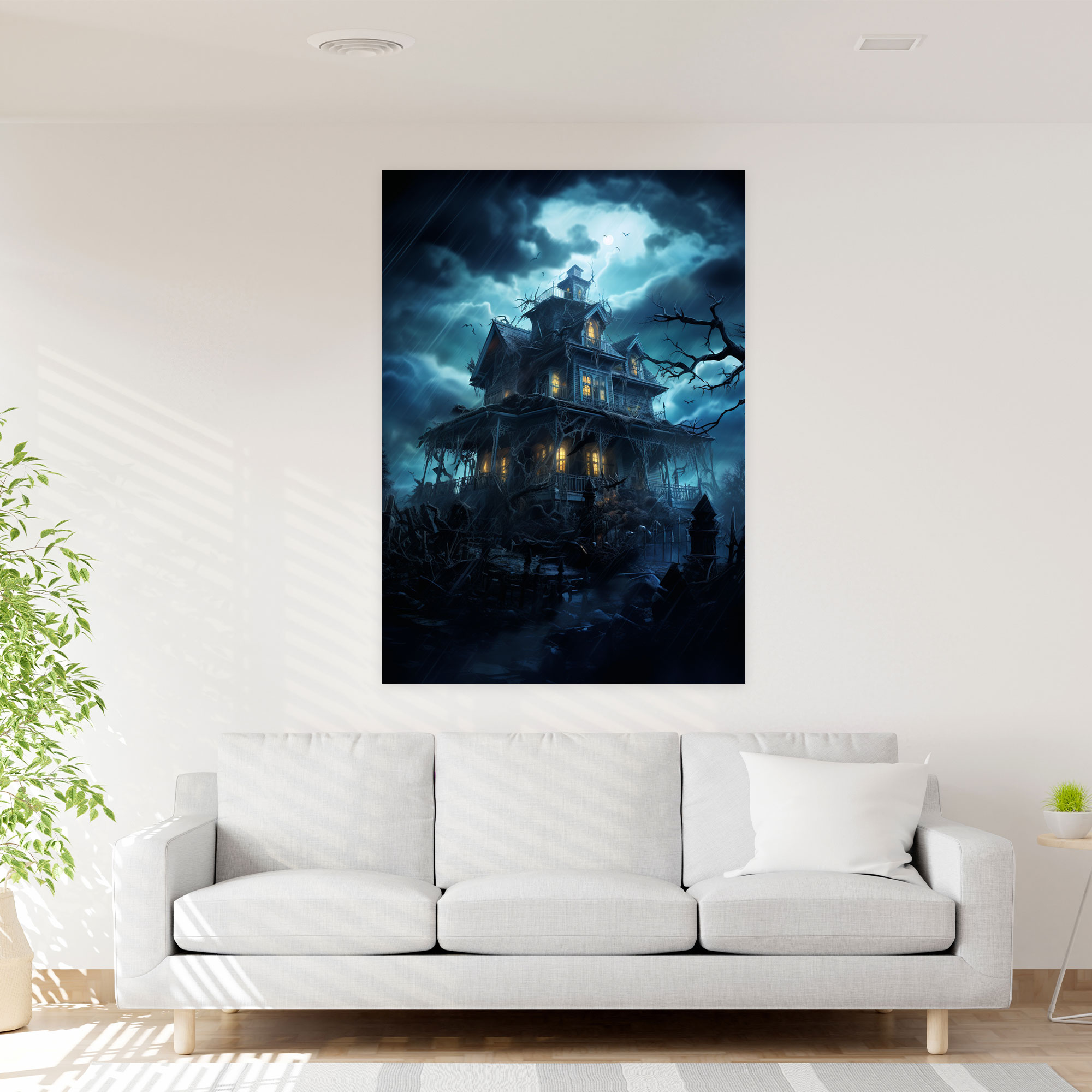 Horror Haunted Mansion Canvas Print - Horror, Wall Decoration, Canvas Wall Art, Spooky
