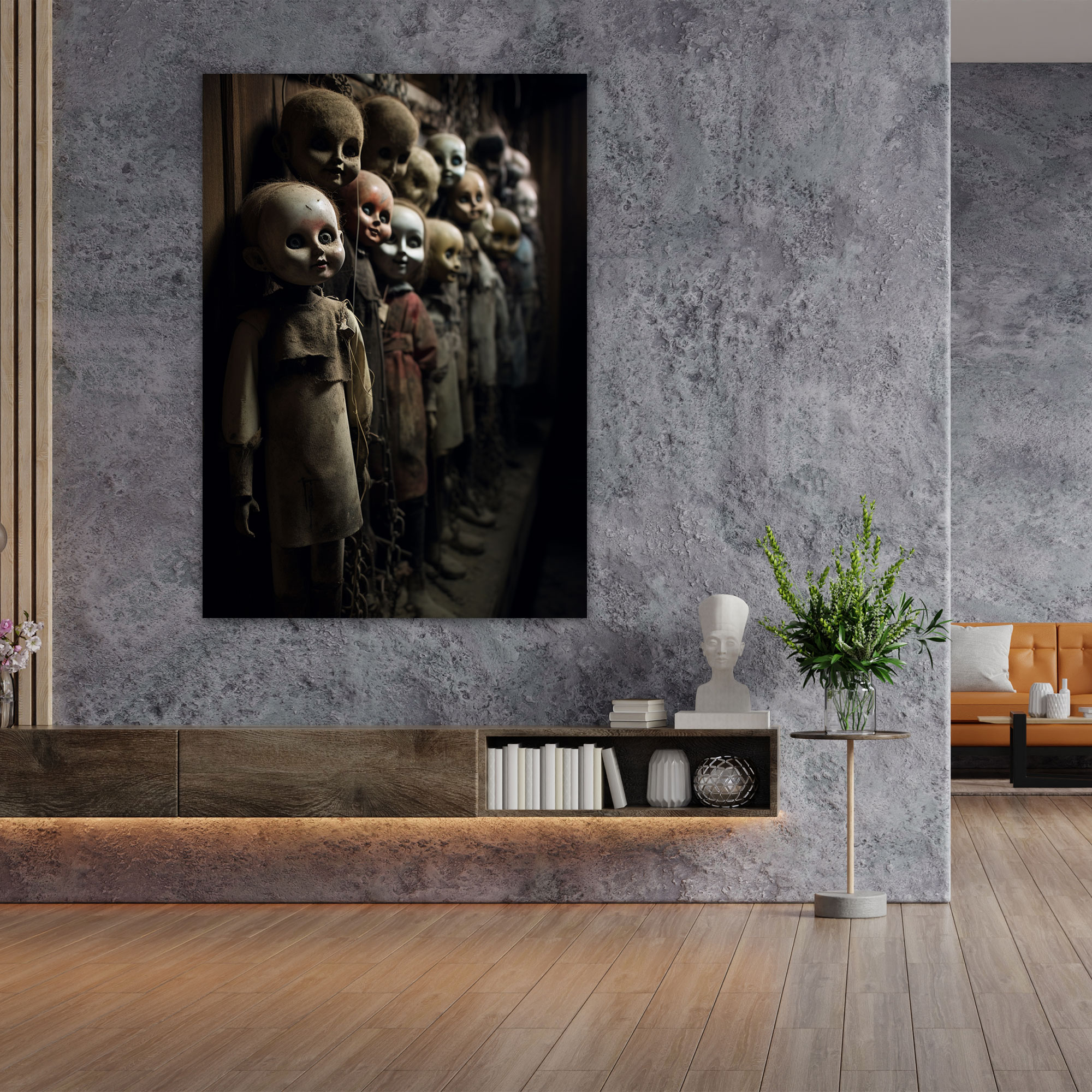 Horror Doll Collection Wall Decoration - Horror, Attic, Canvas, Canvas Wall Art