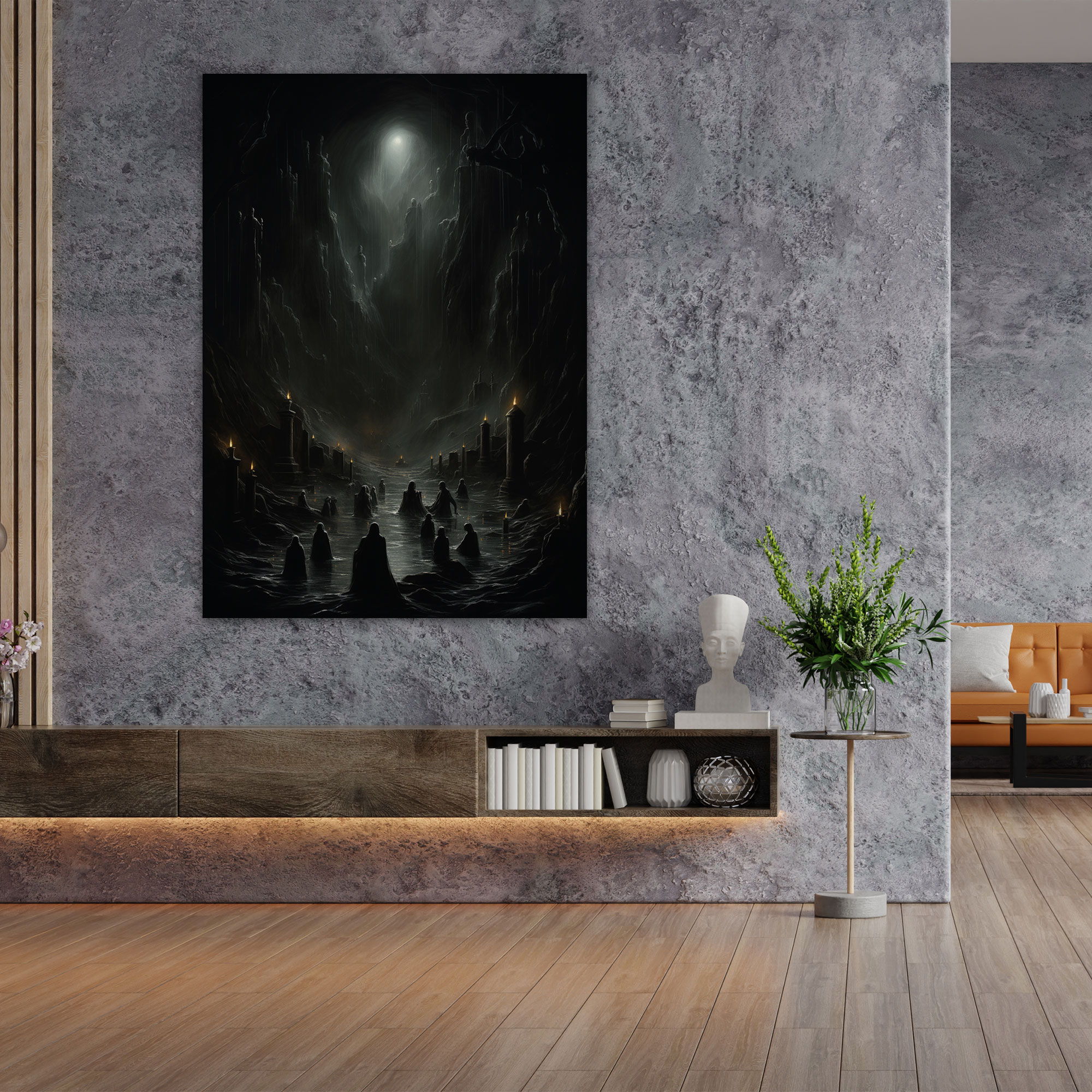 Horror Cemetery Canvas Print - Horror, Gothic, Supernatural, Cemetery