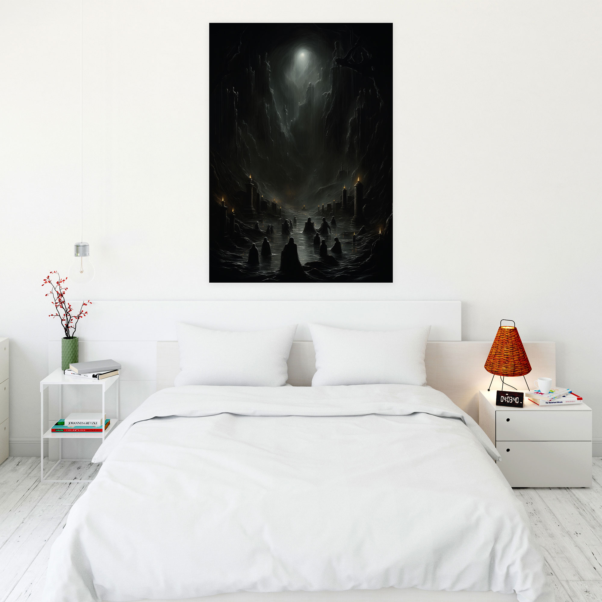 Horror Cemetery Canvas Print - Horror, Gothic, Supernatural, Cemetery