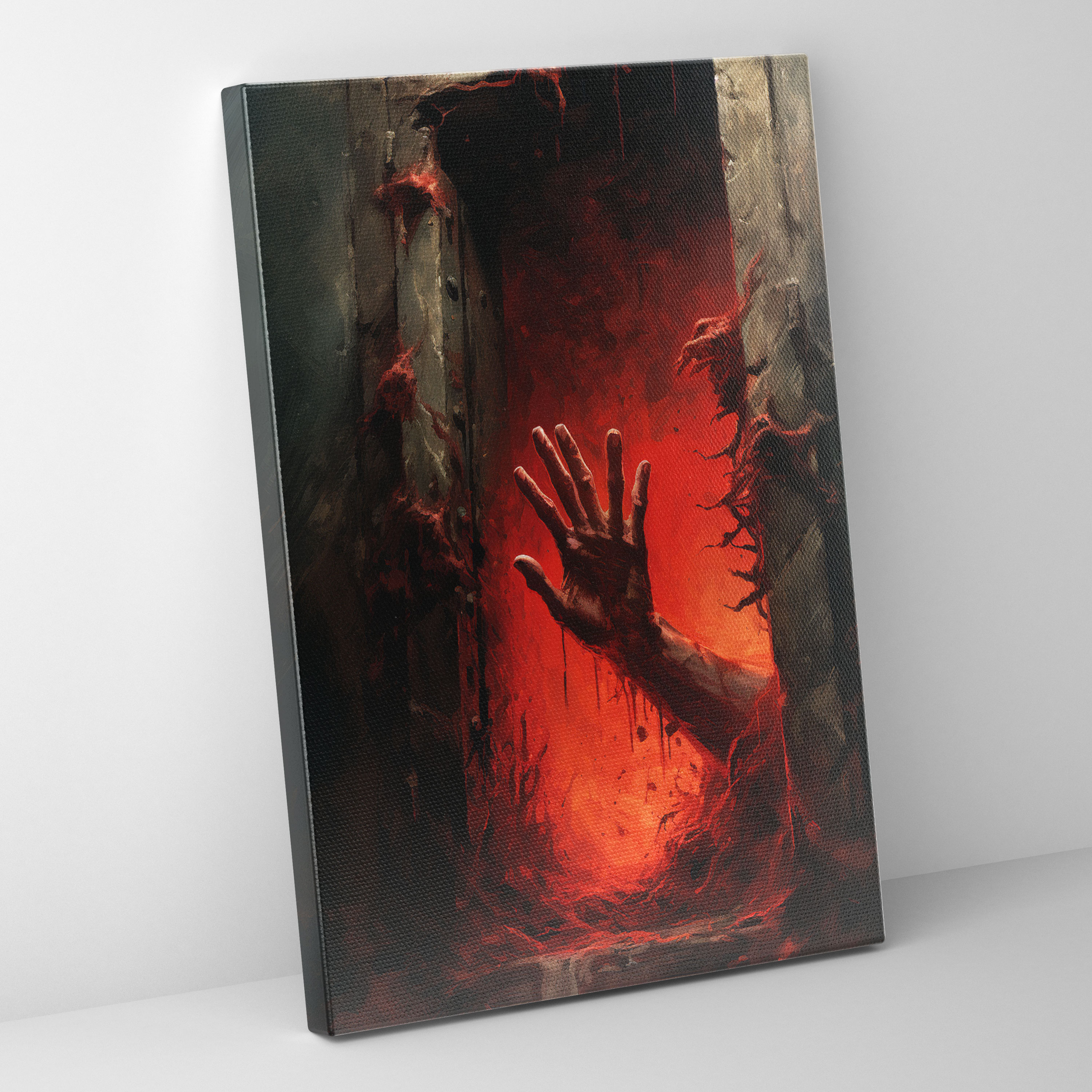 Horror Blood-Soaked Hand Canvas Print - Horror, Intense, Heart-Pounding, Blood-Soaked Hand