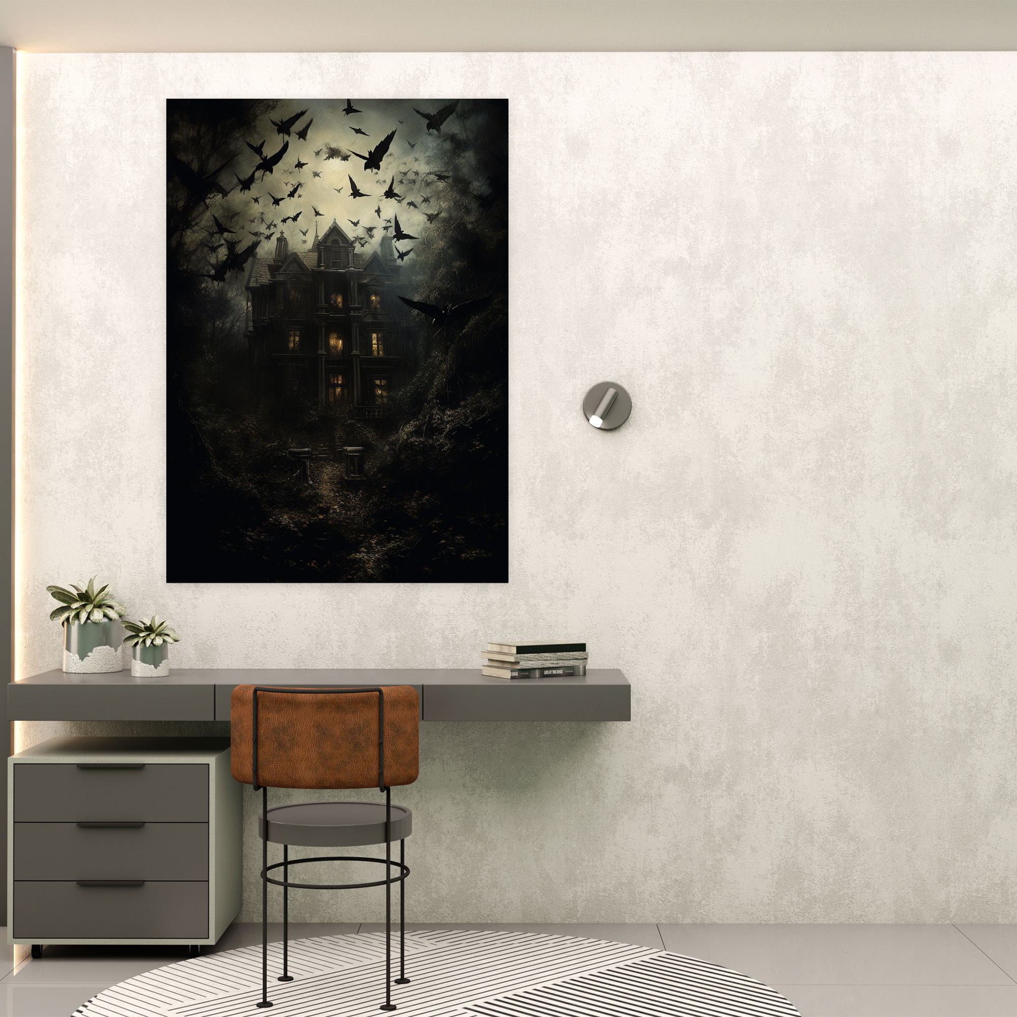 Horror Dark Winged Creatures Canvas Print - Horror, Decrepit Mansion, Mesmerizing, Horror