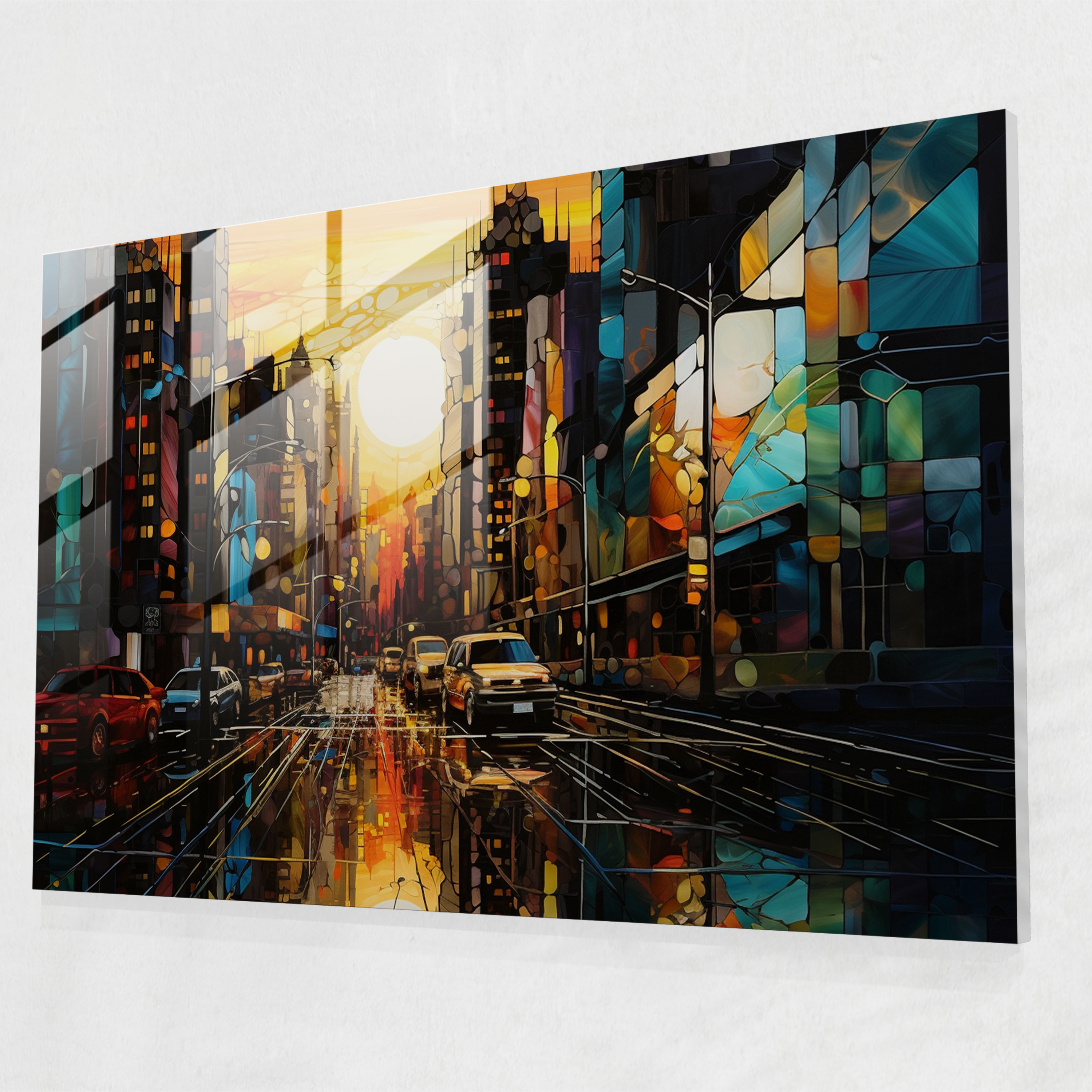 Harlem Sunset Glass Print - Harlem, Home Decoration, Vibrant, Harlem