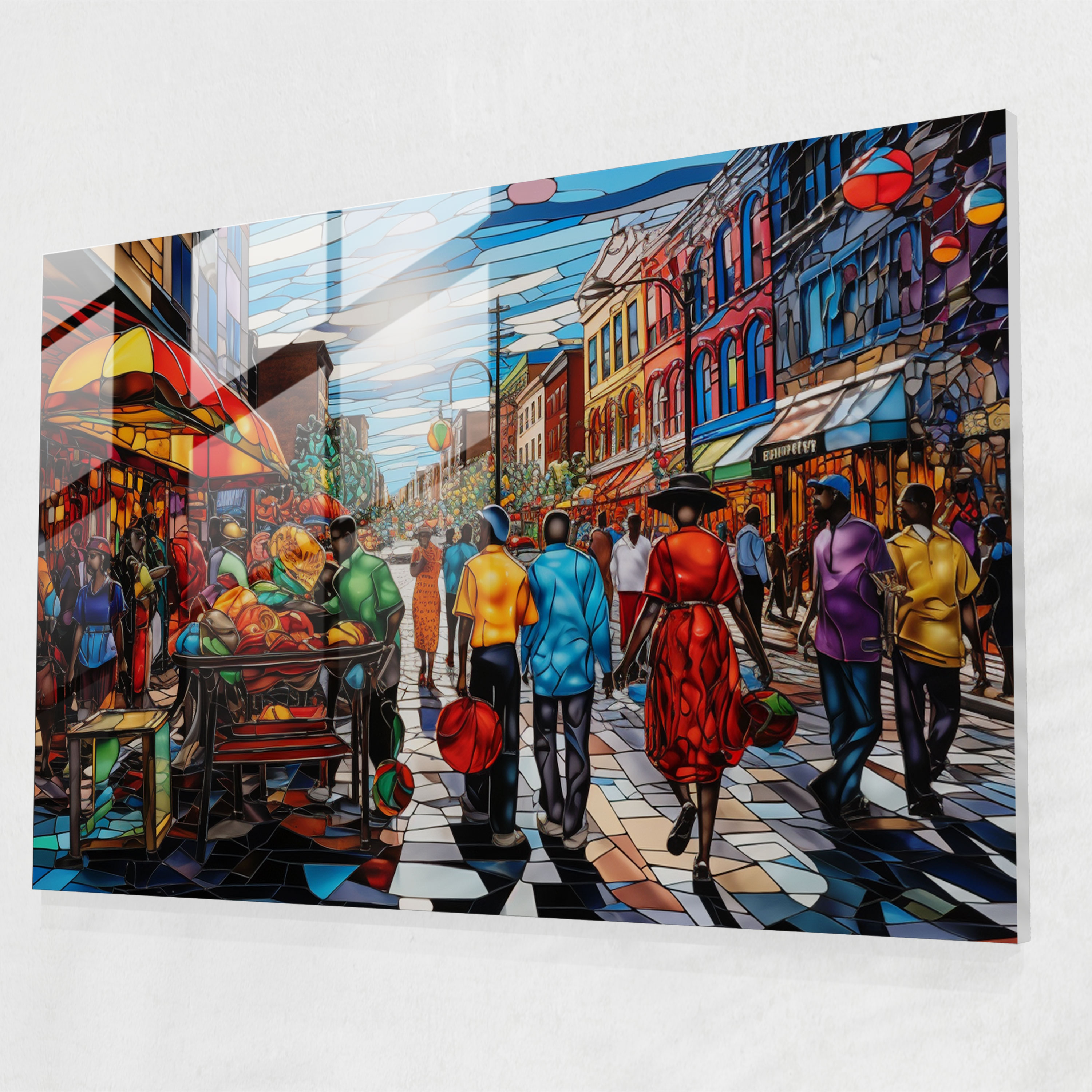 Harlem Market Glass Print - Harlem, Harlem, Wall Decoration, Colorful