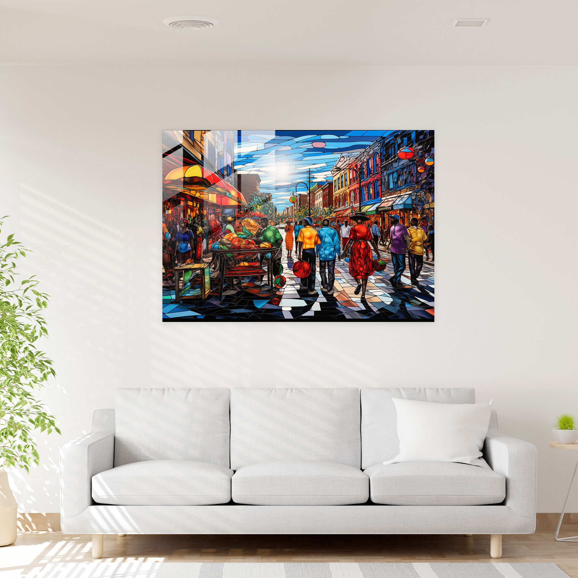 Harlem Market Glass Print - Harlem, Harlem, Wall Decoration, Colorful