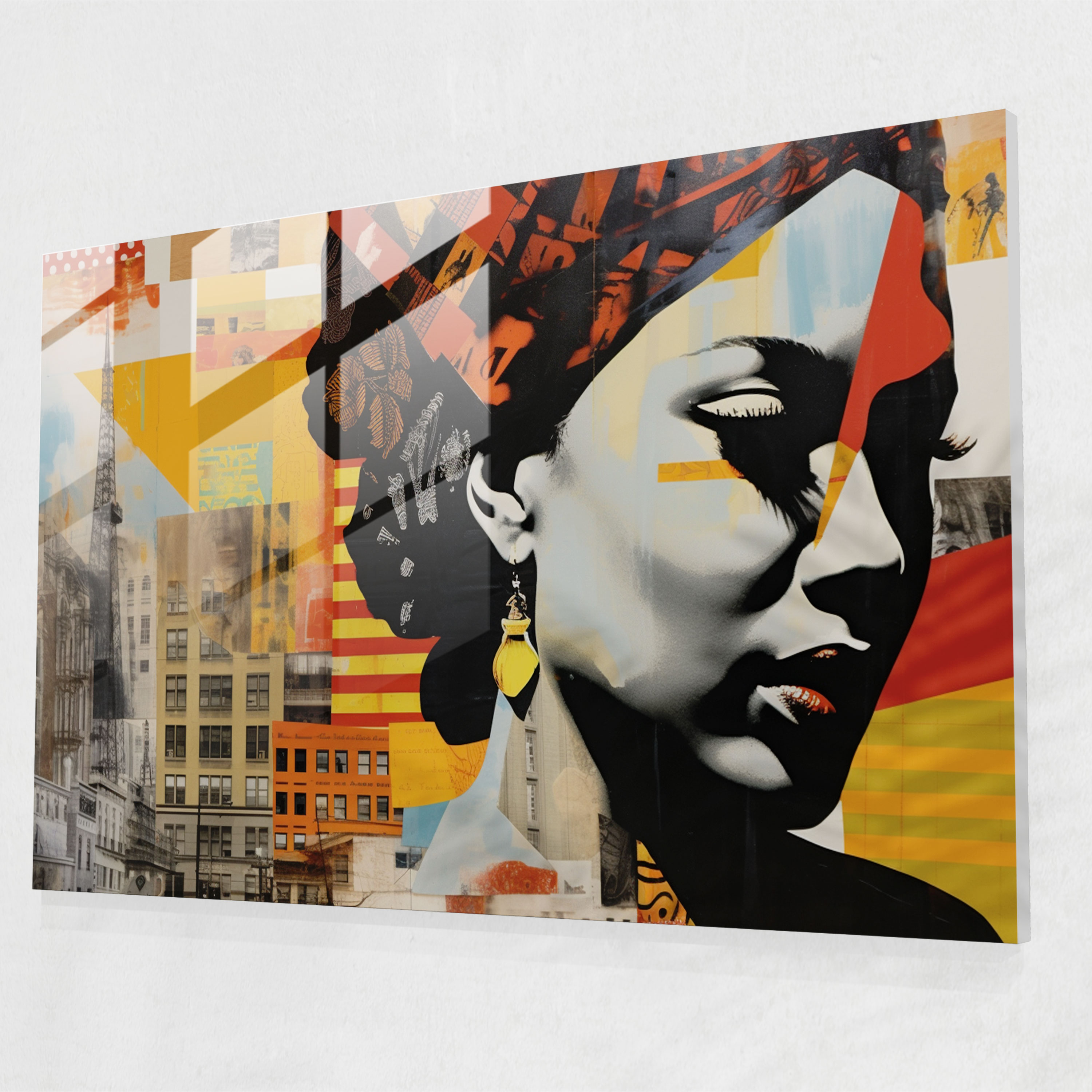 Harlem Collage Glass Print - Harlem, Glass Wall Art, Harlem, Wall Decoration