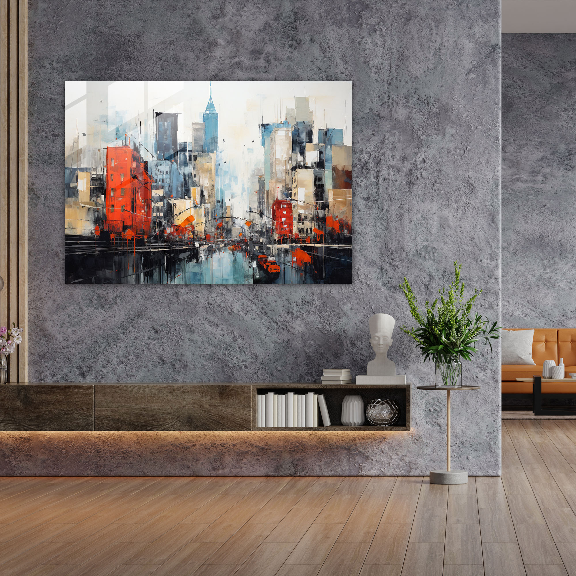 Harlem Urban Glass Print - Harlem, Glass Wall Art, Modern Art, Wall Decoration