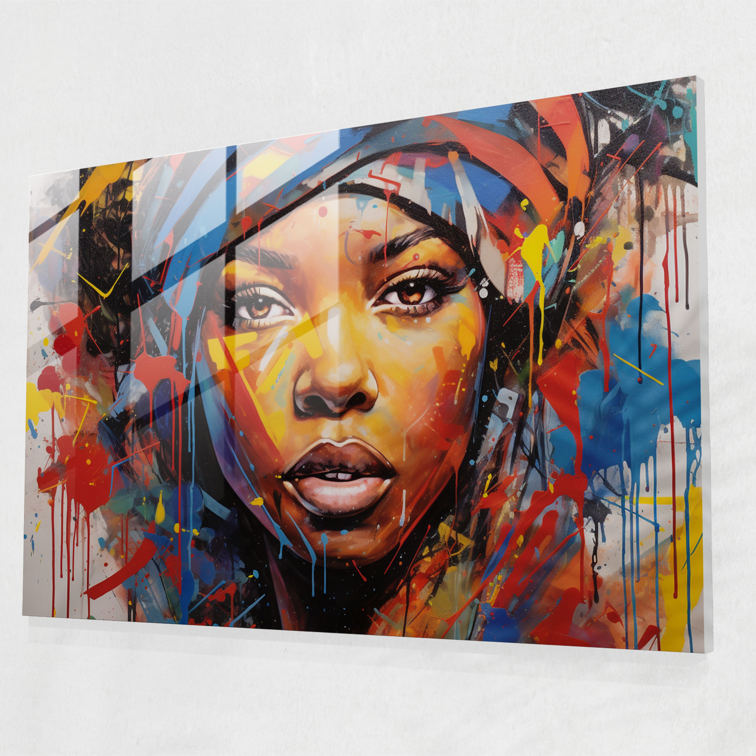 Harlem Modern Sanat - Renkli Kentiçi Vibe ile Harlem Graffiti Sanatı Kanvas Tablo
