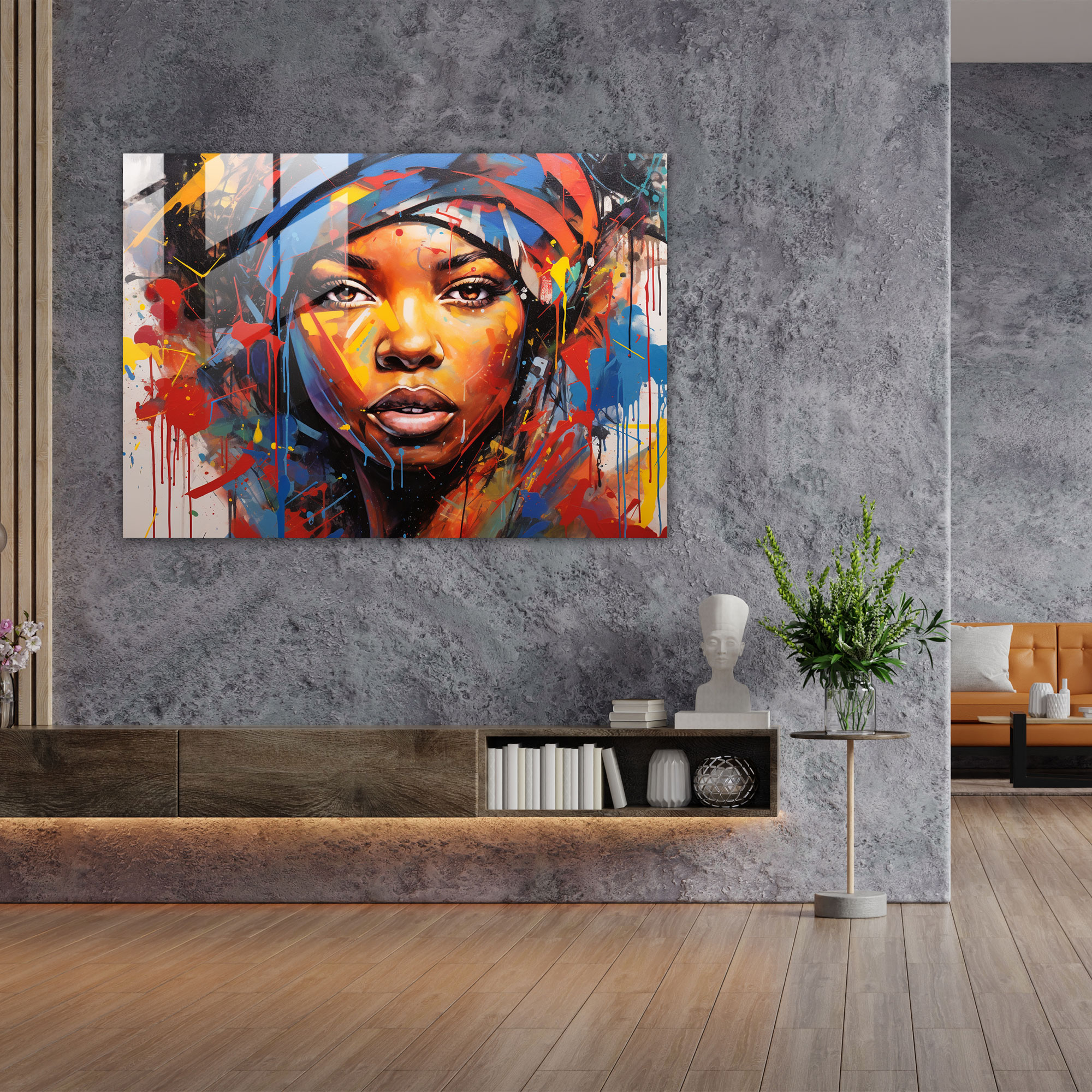 Harlem Modern Sanat - Renkli Kentiçi Vibe ile Harlem Graffiti Sanatı Kanvas Tablo