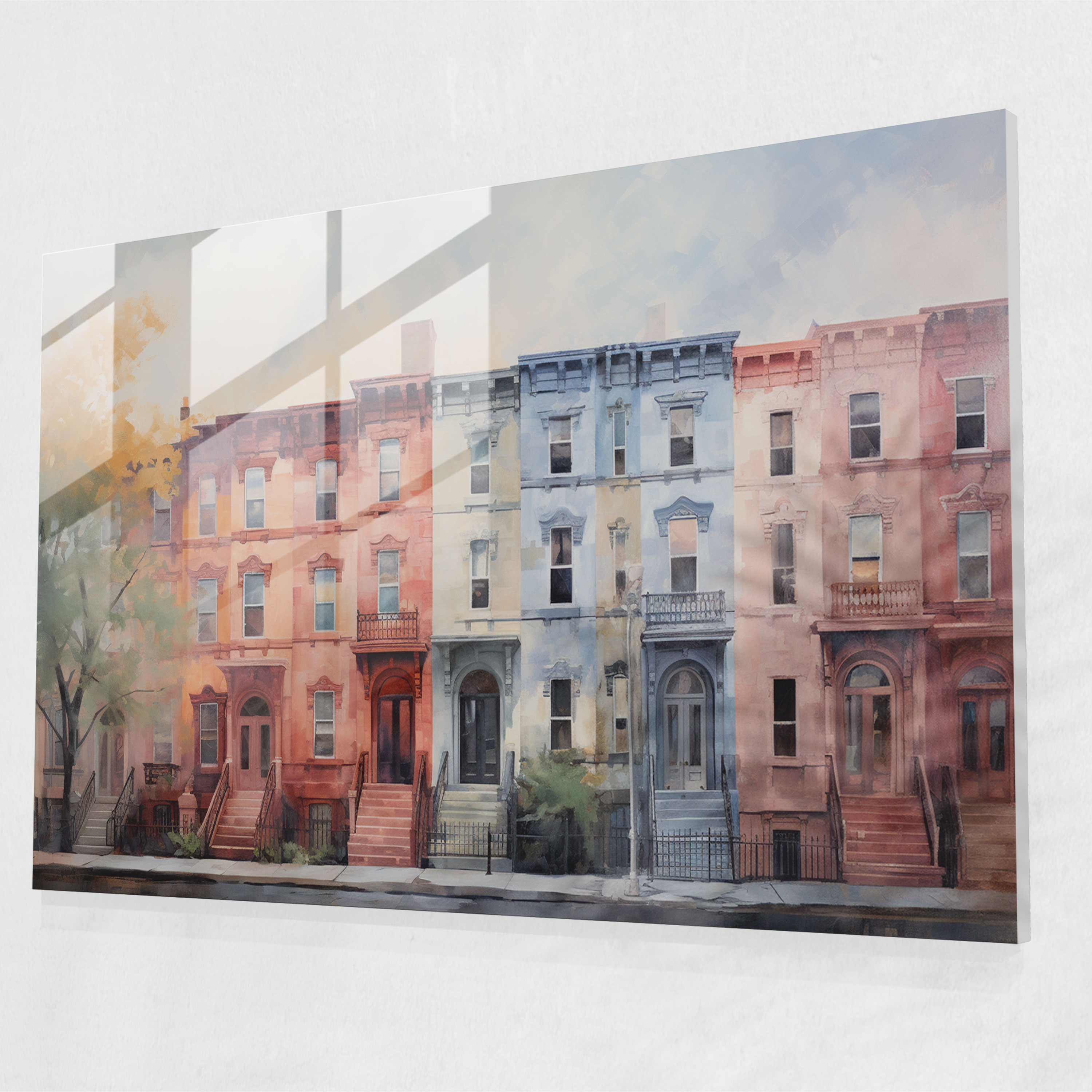 Harlem Wall Decoration - Harlem, Brownstone Houses, Home Decoration, Glass Art