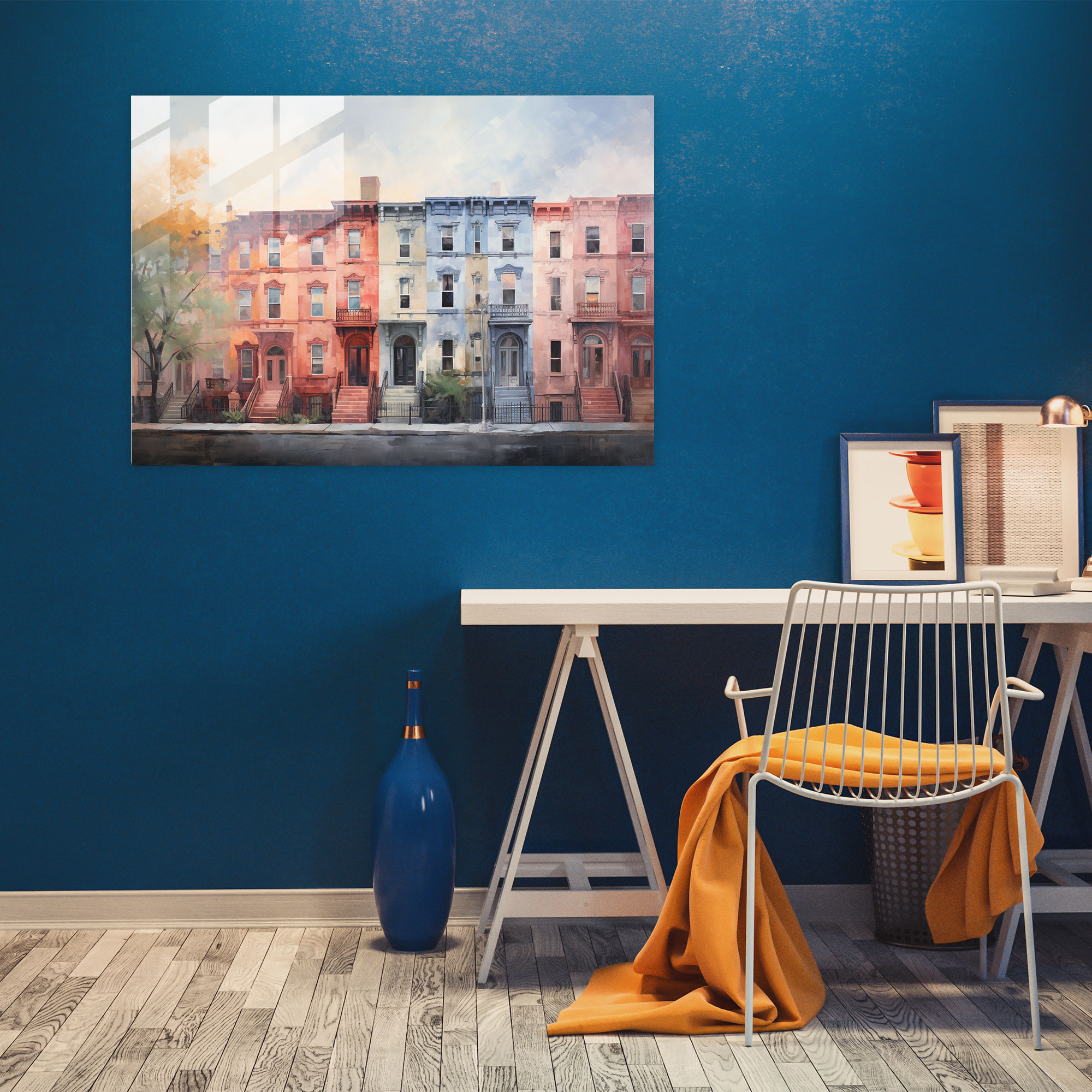 Harlem Wall Decoration - Harlem, Brownstone Houses, Home Decoration, Glass Art