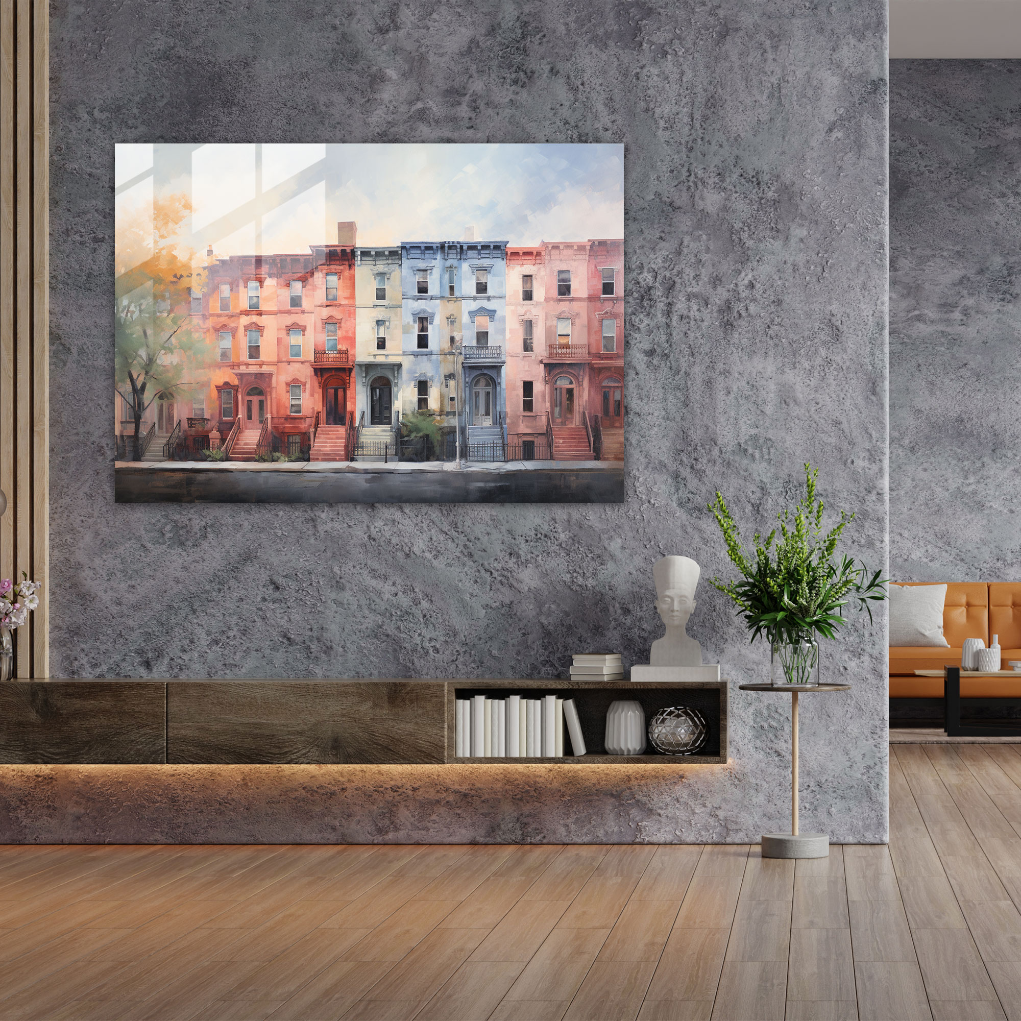Harlem Wall Decoration - Harlem, Brownstone Houses, Home Decoration, Glass Art
