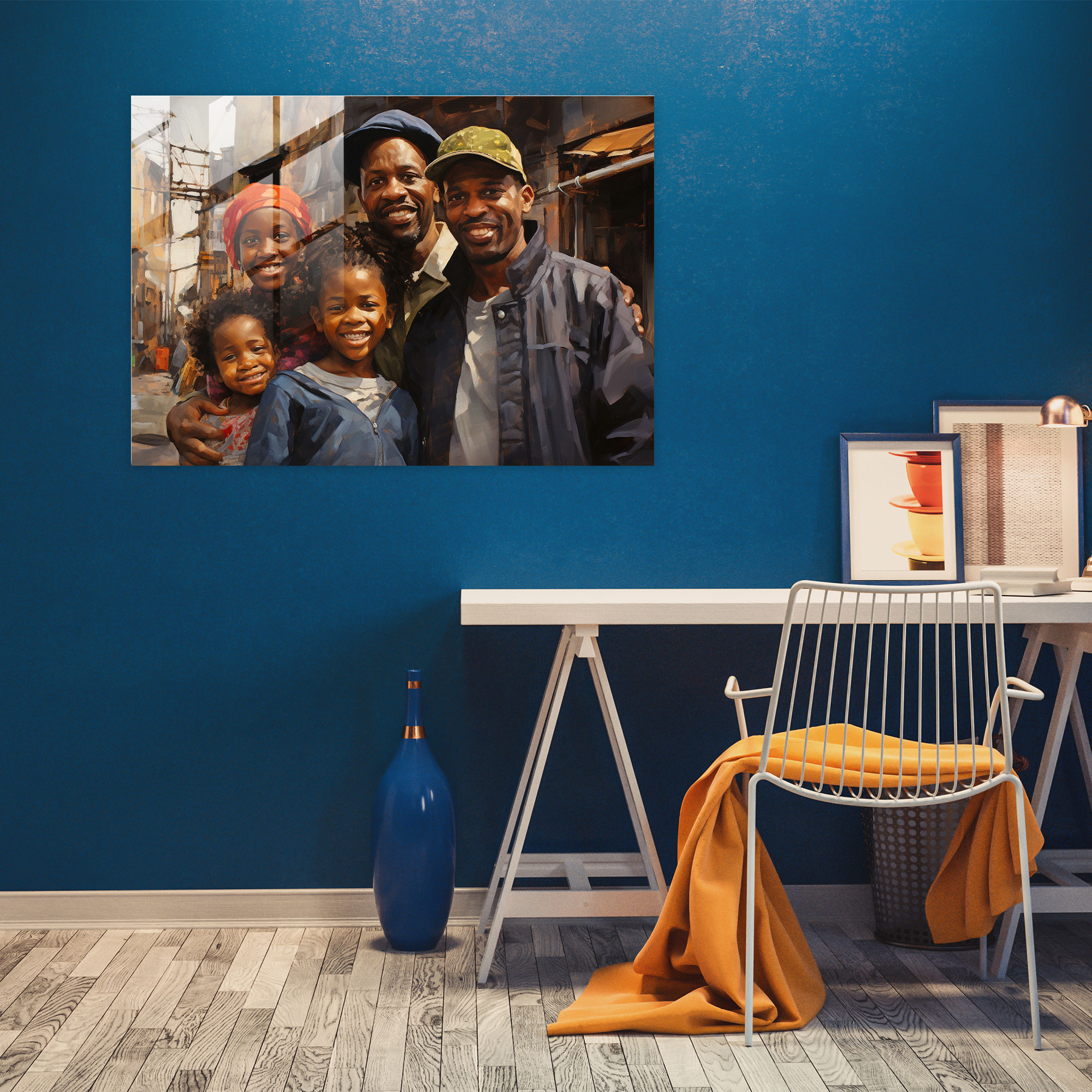 Harlem Cam Tablo - İfade Dolu Yüzler Gerçekçi Portre Resim Modern Sanat