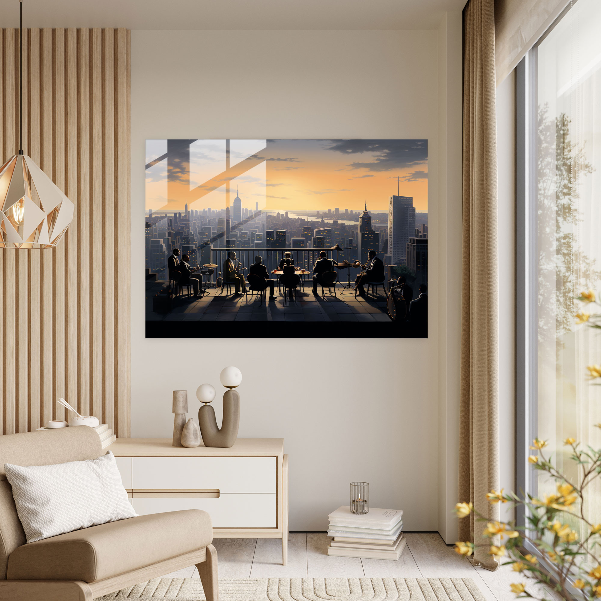 Harlem Jazz Glass Print - Harlem, Glass Art, Harlem, Cityscape