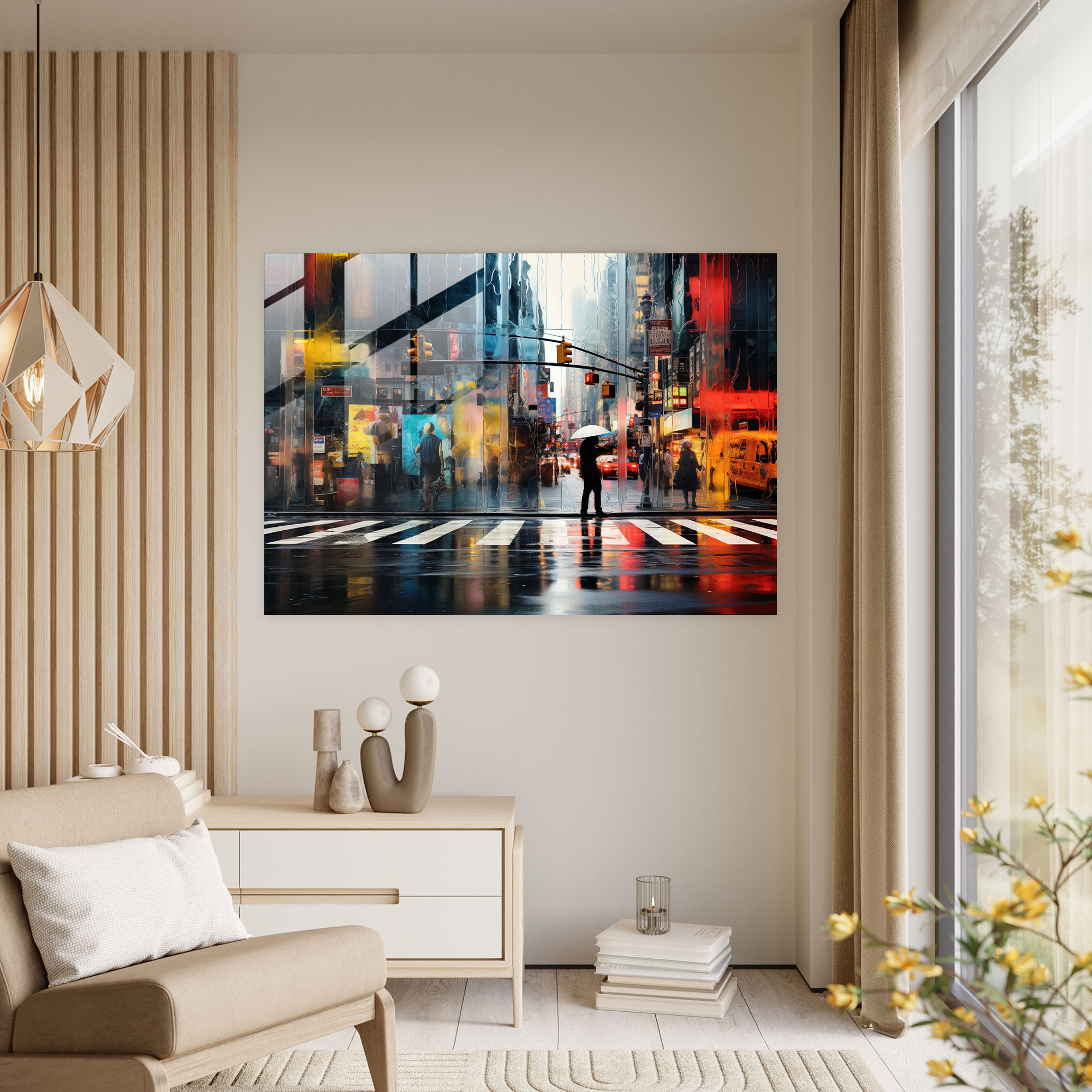 Vibrant Harlem Glass Print - Harlem, Street Art, Wall Decoration, Expressive
