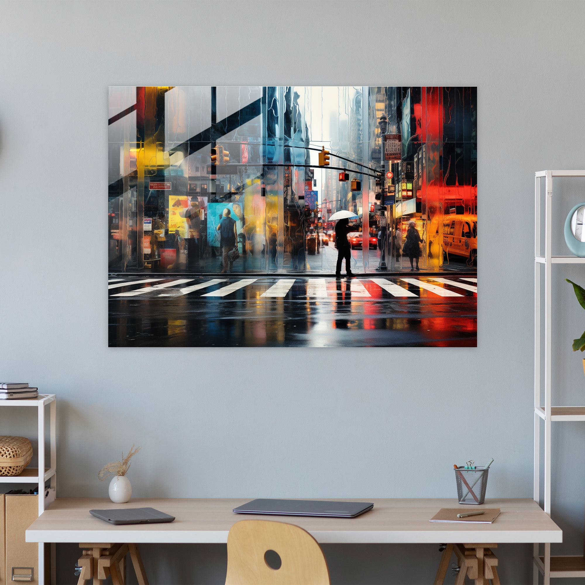 Vibrant Harlem Glass Print - Harlem, Street Art, Wall Decoration, Expressive