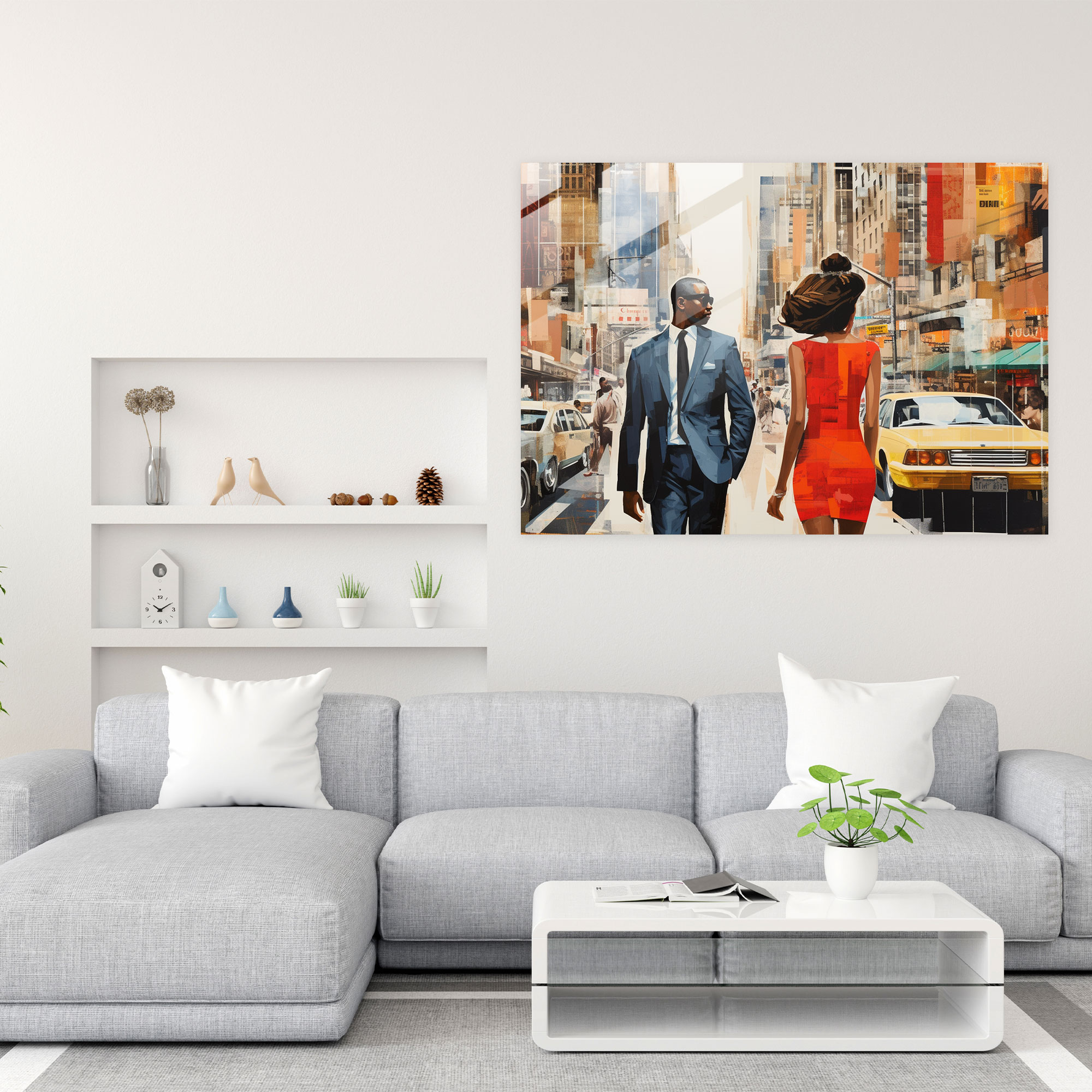 Harlem Glass Print - Contemporary Collage Glass Wall Art - Harlem, Glass Art, Harlem, Landmarks