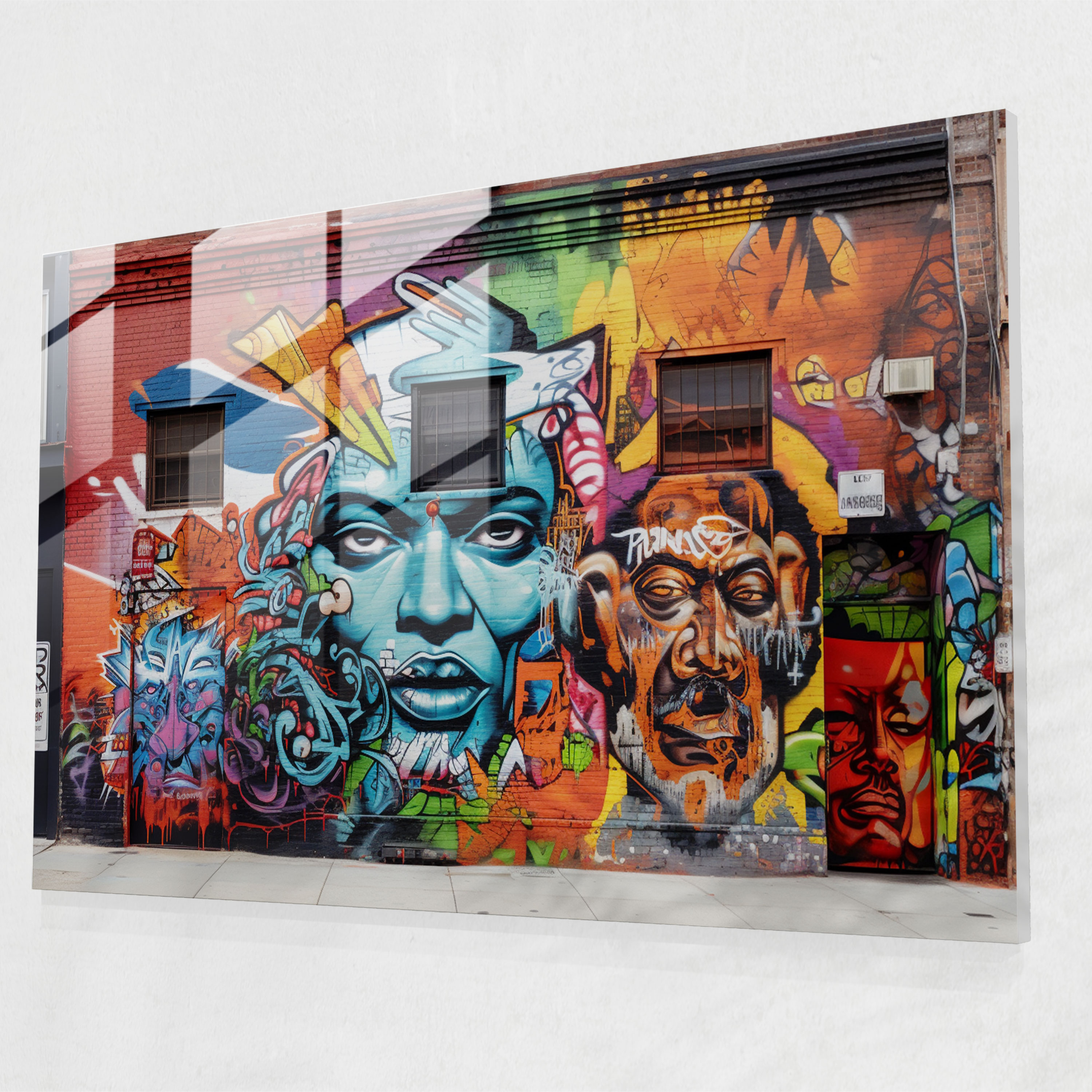 Harlem Cam Tablo Sanatı - Sokak Graffiti - Harlem Tuğla Duvar Modern Sanat