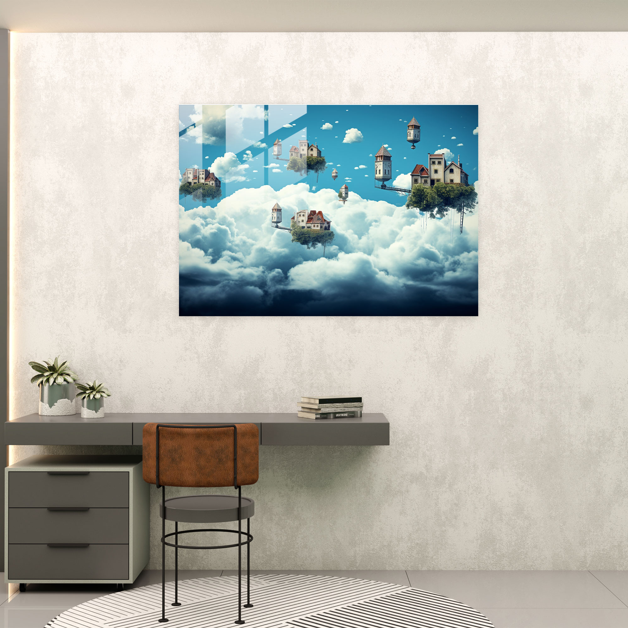 Dreamscape Glass Wall Art - Harlem, Surrealist Digital Art, Modern Art, Glass Art