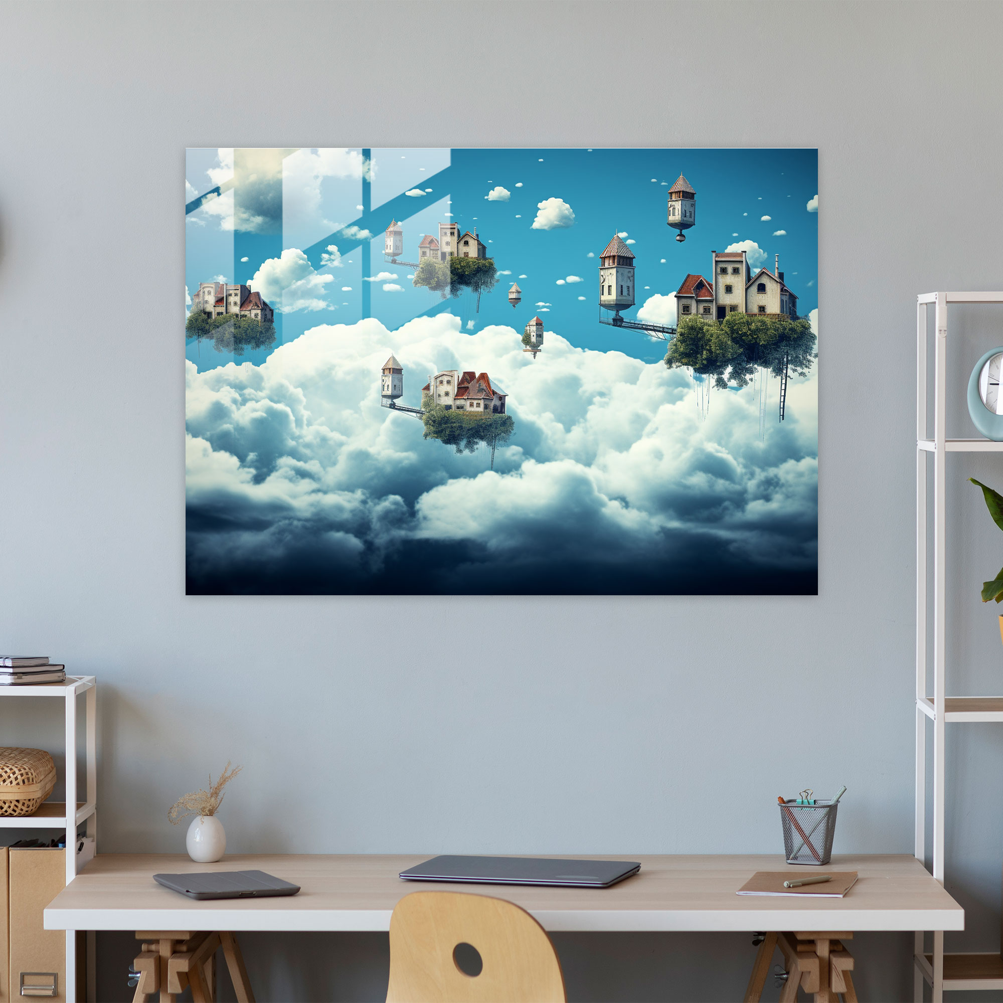 Dreamscape Glass Wall Art - Harlem, Surrealist Digital Art, Modern Art, Glass Art