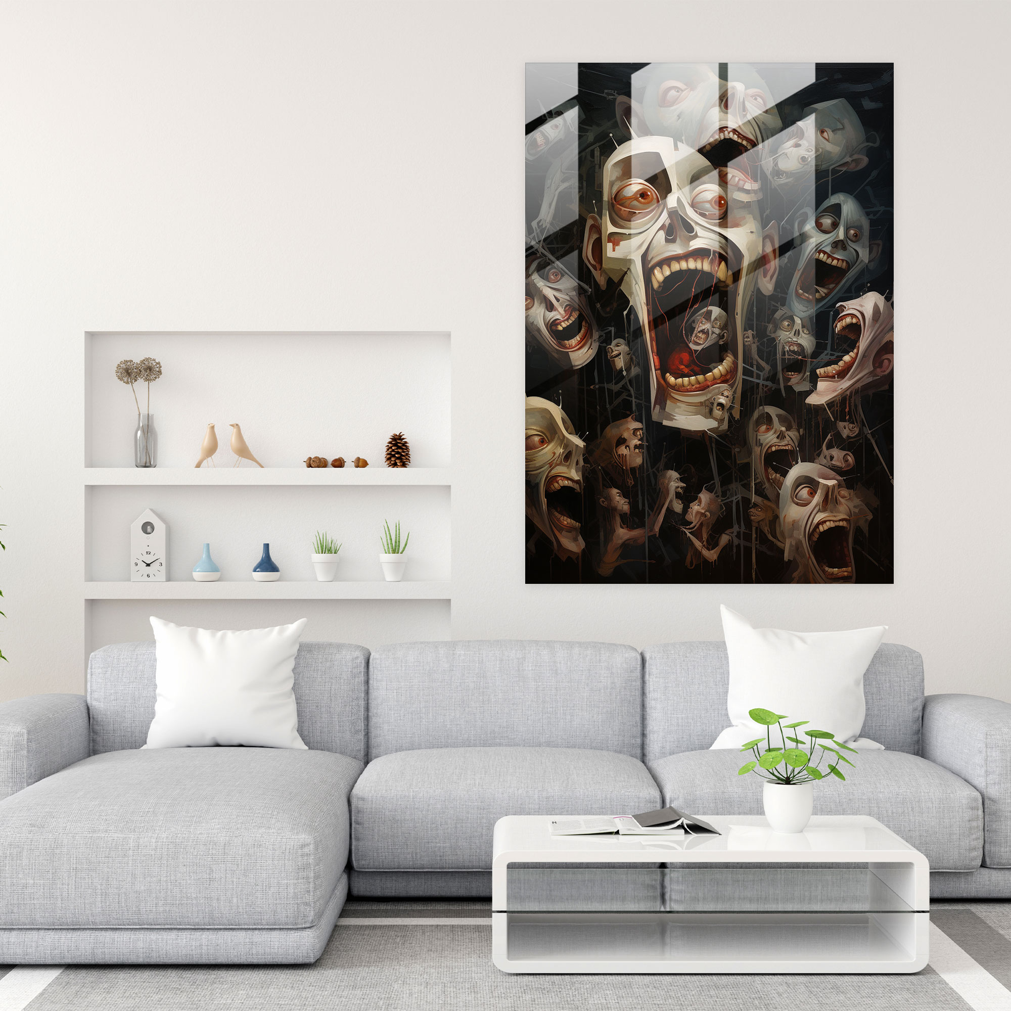 Creepy Glass Print - Horror, Creepy, Glass Wall Art, Home Decoration