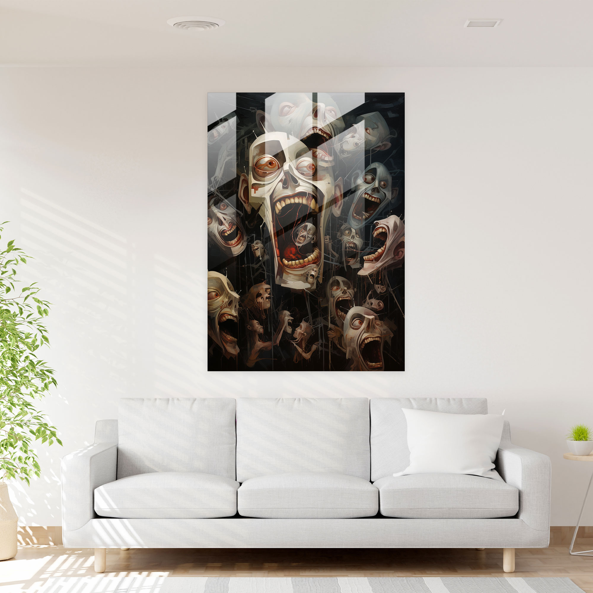Creepy Glass Print - Horror, Creepy, Glass Wall Art, Home Decoration