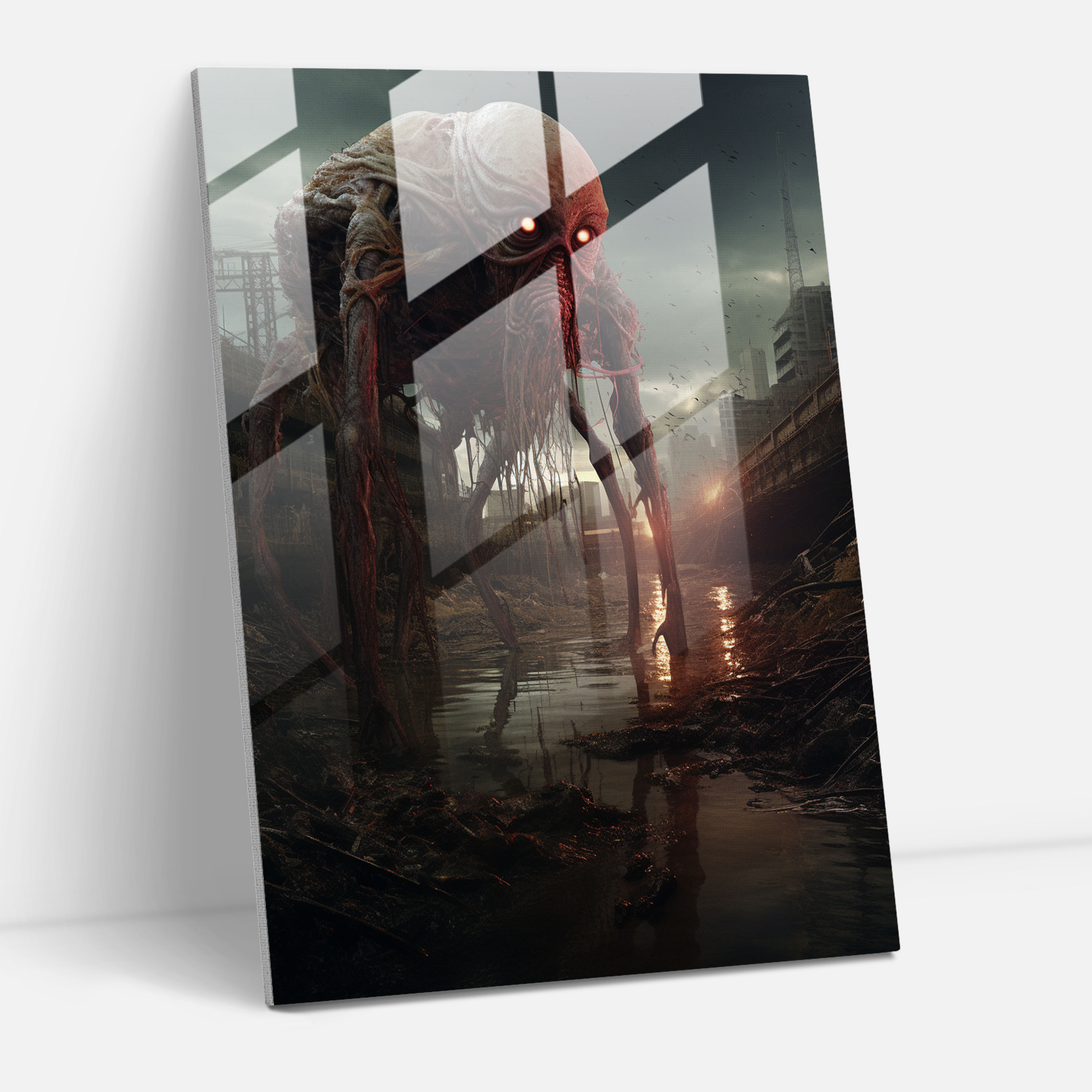 Gruesome Glass Print - Horror, Home Decoration, Gruesome, Glass Print